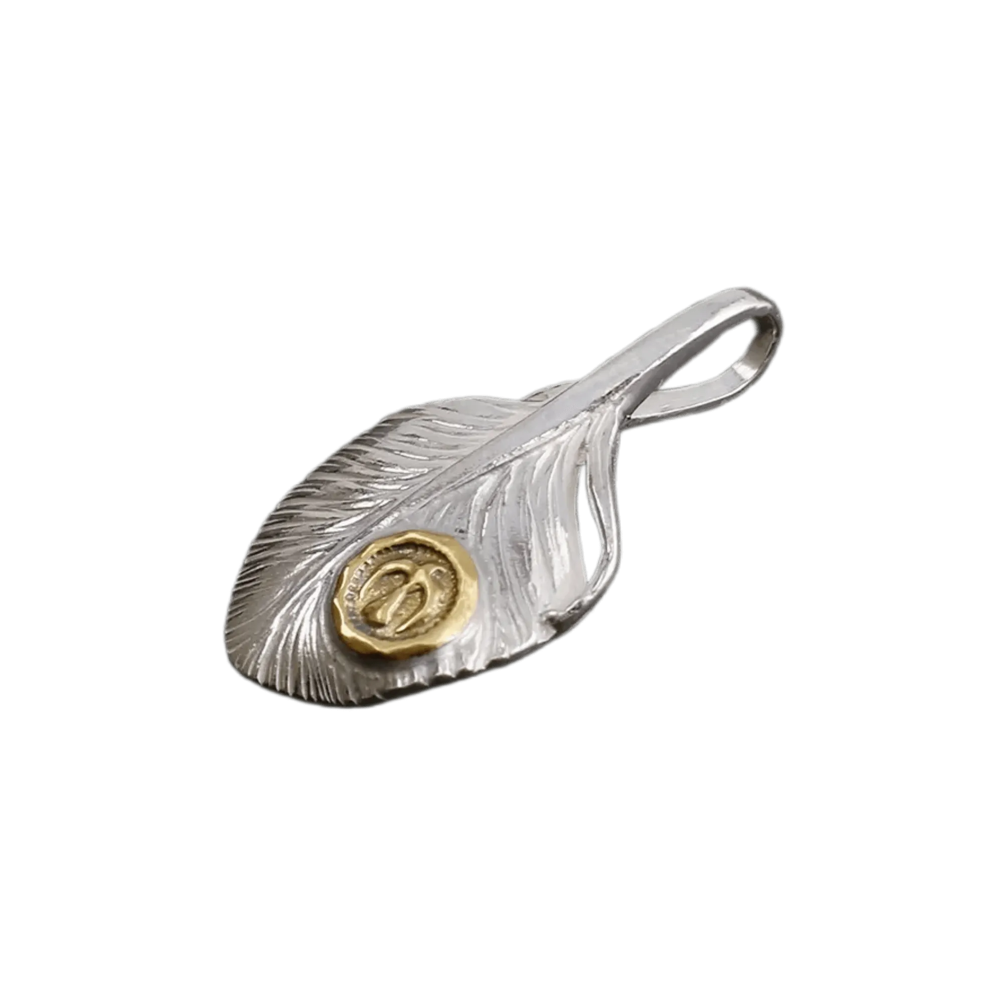Ken Kikuchi Small K24 Point Silver Feather Pendant F-35/F-36