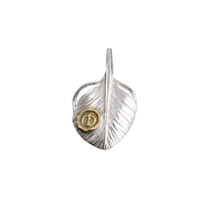 Ken Kikuchi Small K24 Point Silver Feather Pendant F-35/F-36