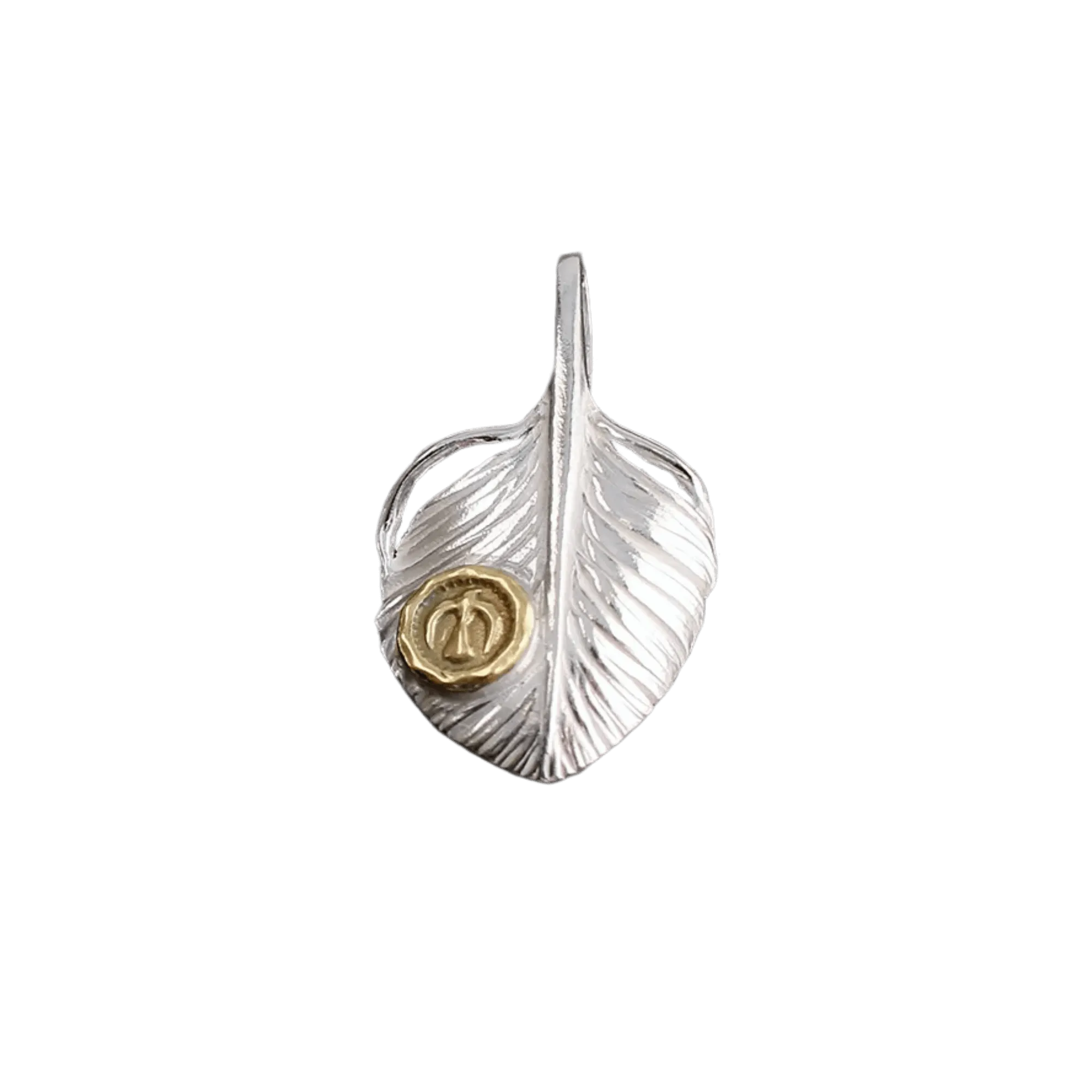 Ken Kikuchi Small K24 Point Silver Feather Pendant F-35/F-36