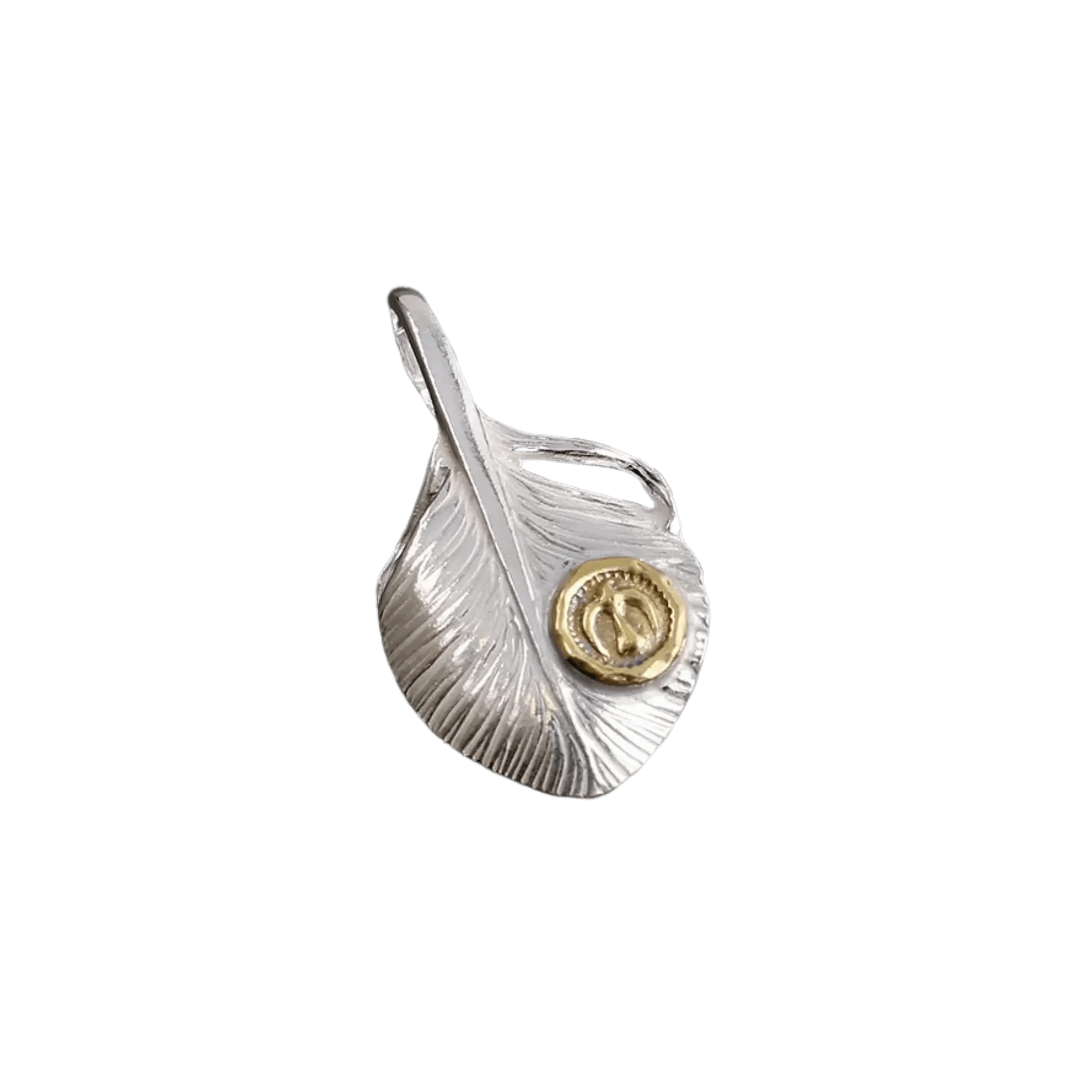 Ken Kikuchi Small K24 Point Silver Feather Pendant F-35/F-36