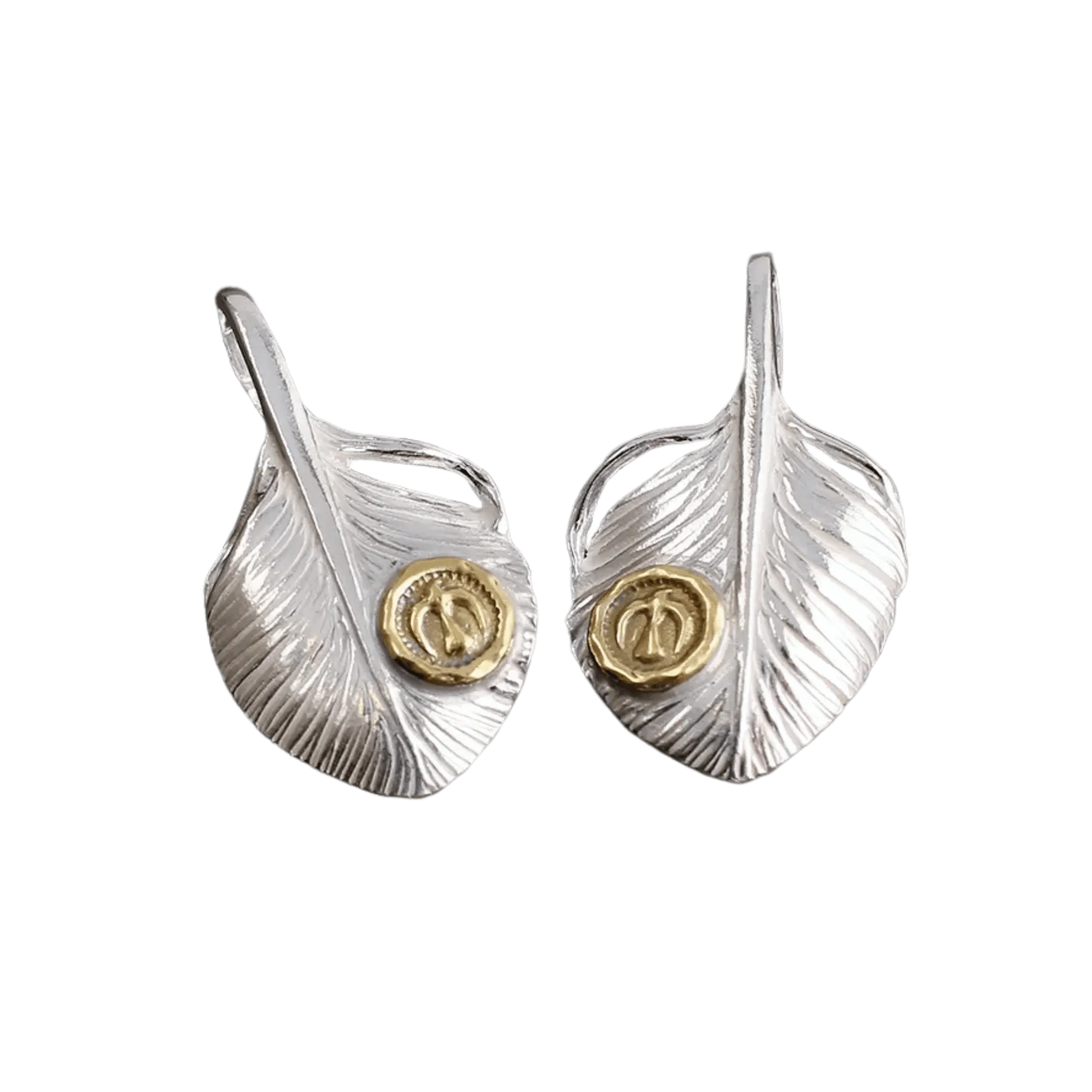 Ken Kikuchi Small K24 Point Silver Feather Pendant F-35/F-36