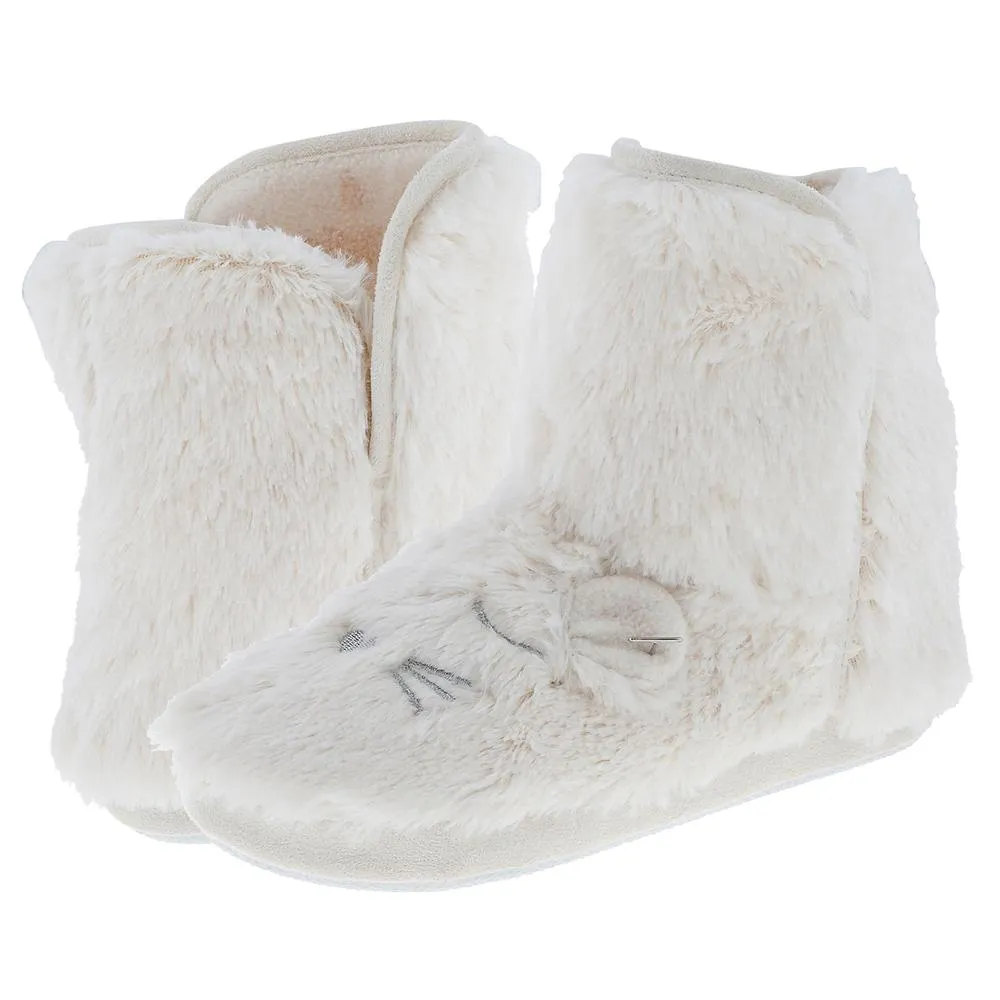 Ladies Faux Fur Sleeping Mouse Slipper Boot