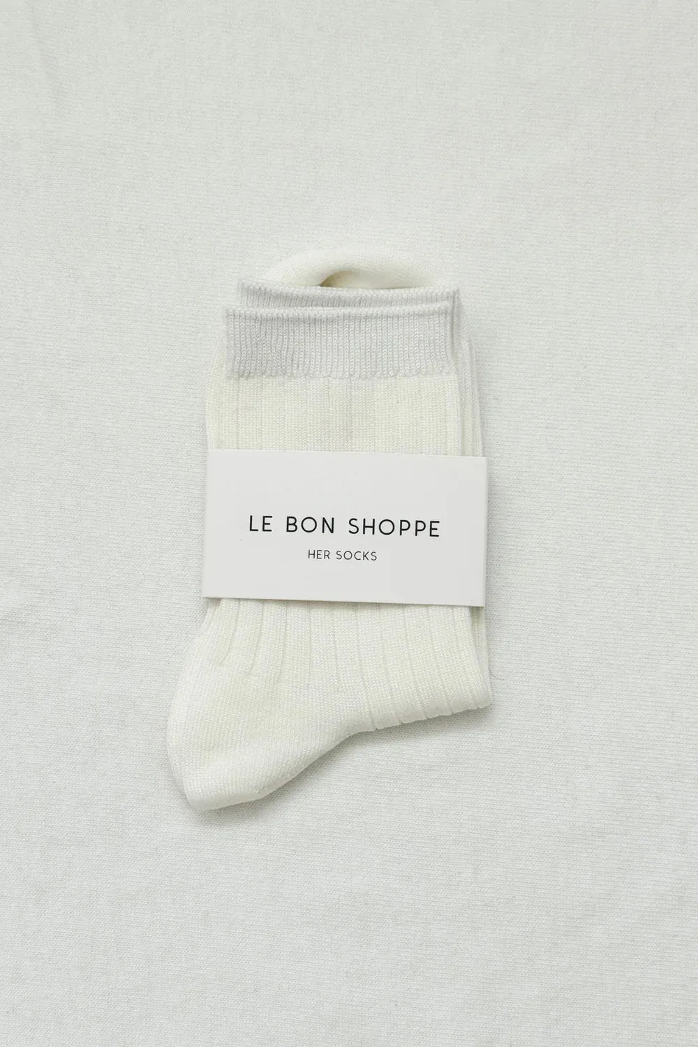Le Bon Shoppe Her Socks MC Cotton // Classic White