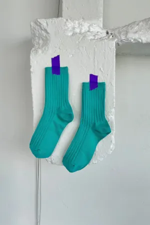 Le Bon Shoppe Her Socks MC Cotton //  Turquoise
