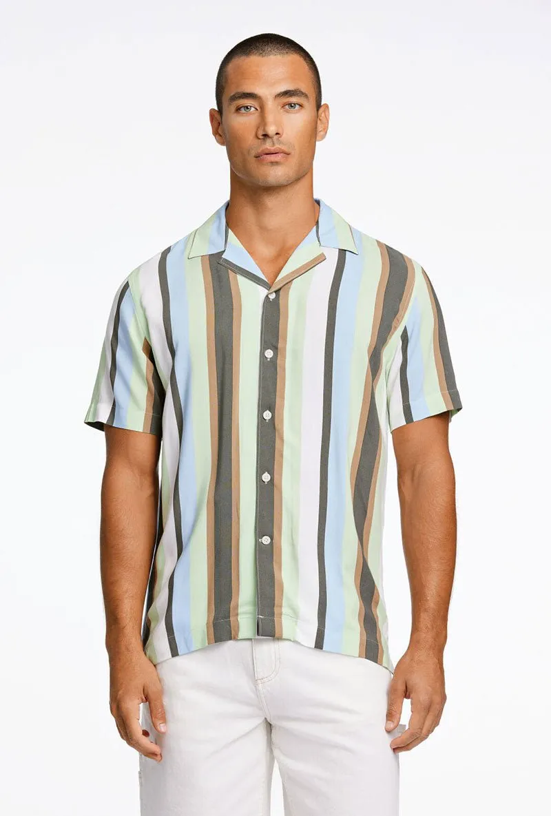 LINDBERGH BOLD STRIPE VISCOSE SHIRT