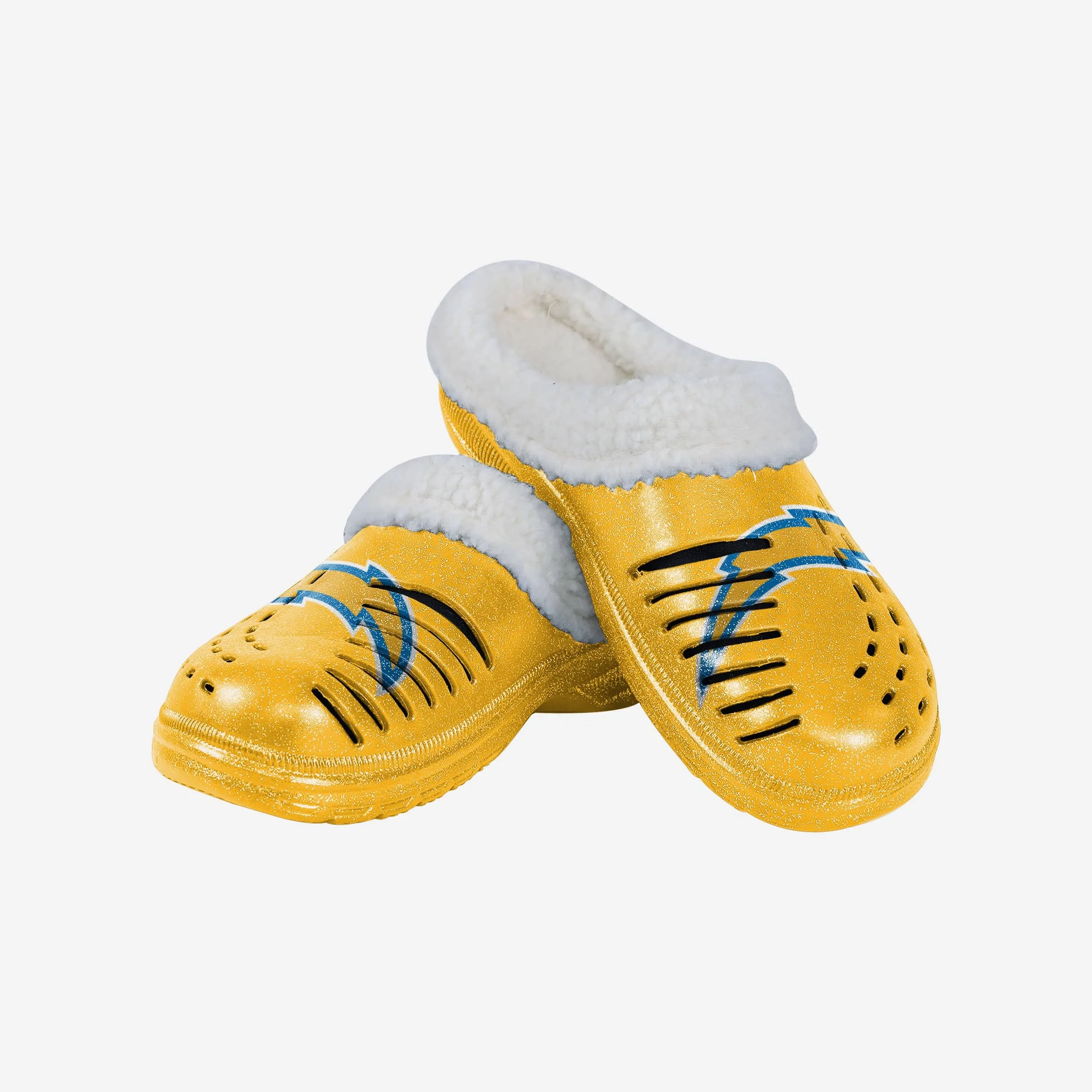 Los Angeles Chargers Womens Sherpa Lined Glitter Clog