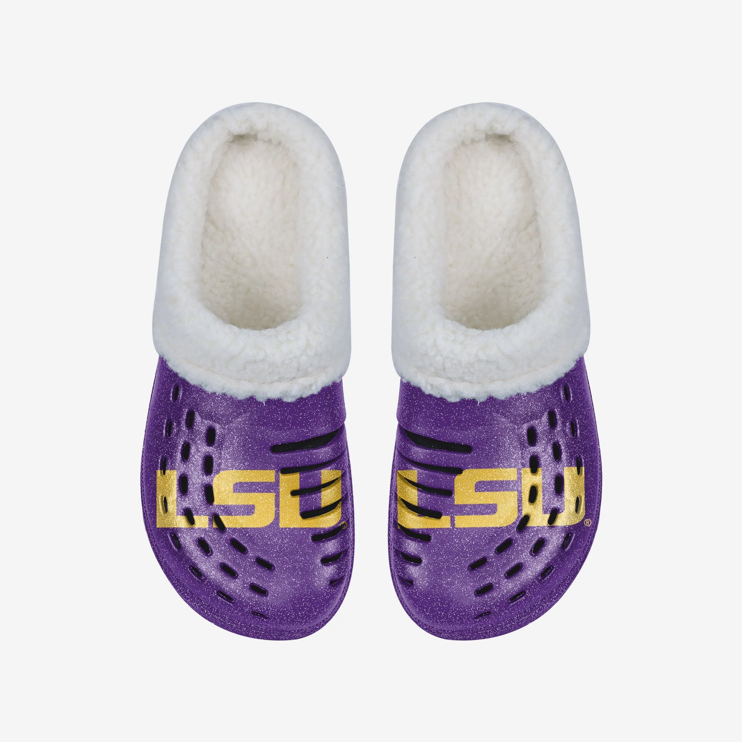 LSU Tigers Womens Sherpa Lined Glitter Clog