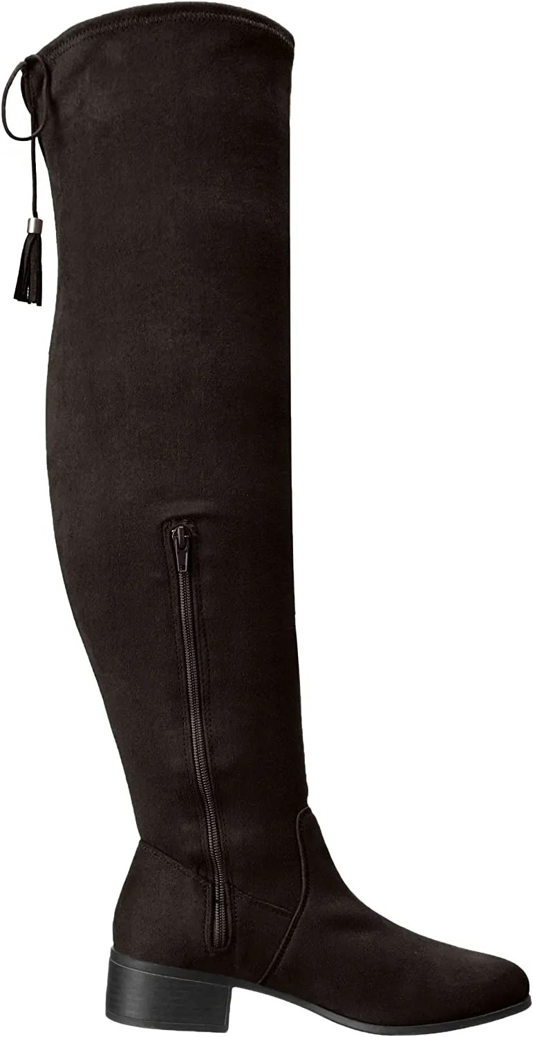 Madden Girl Women's Prissley Slouch Boot, Black Fabric, 6 M US
