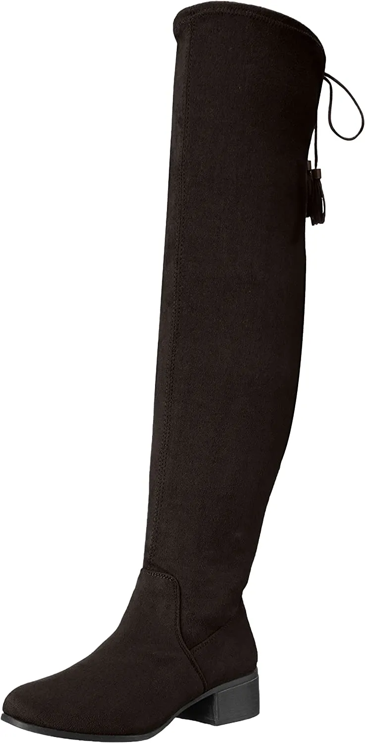 Madden Girl Women's Prissley Slouch Boot, Black Fabric, 6 M US
