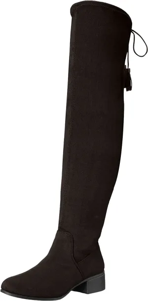 Madden Girl Women's Prissley Slouch Boot, Black Fabric, 6 M US