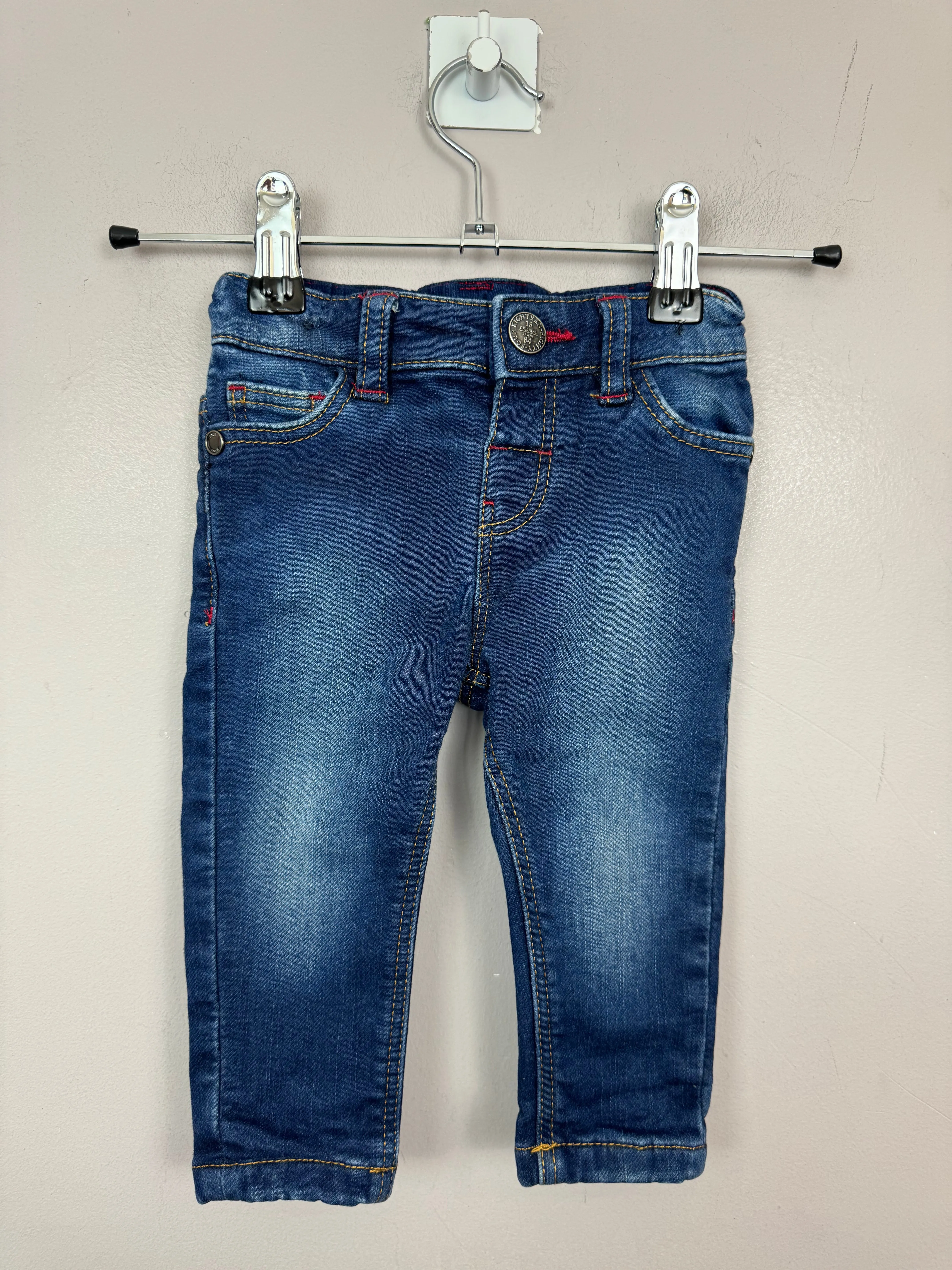 M&S skinny blue jeans 6-9m