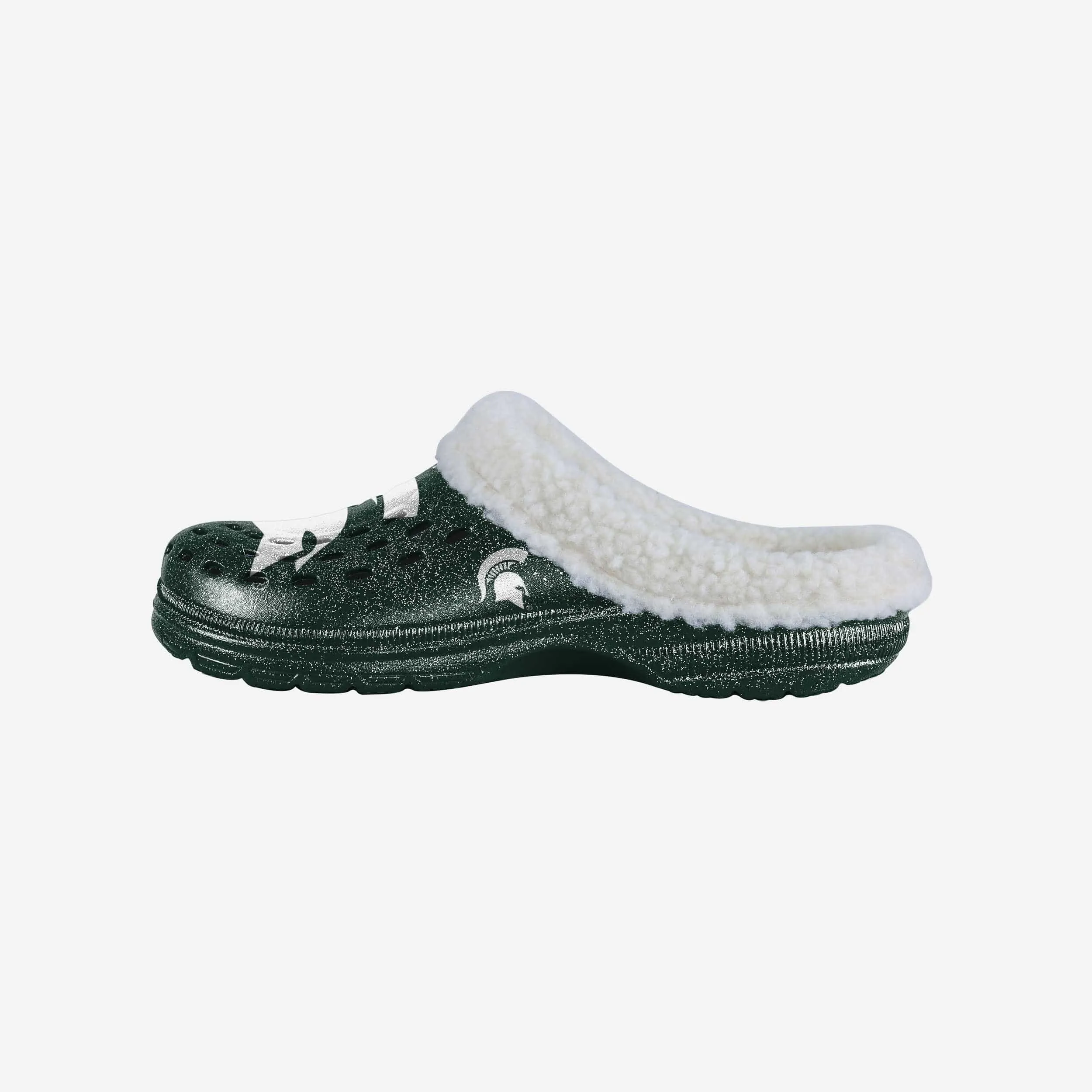 Michigan State Spartans Womens Sherpa Lined Glitter Clog