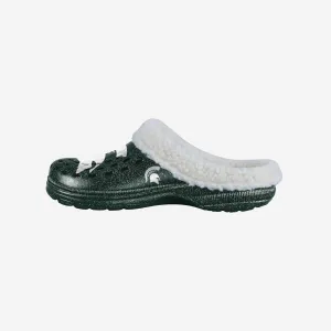 Michigan State Spartans Womens Sherpa Lined Glitter Clog