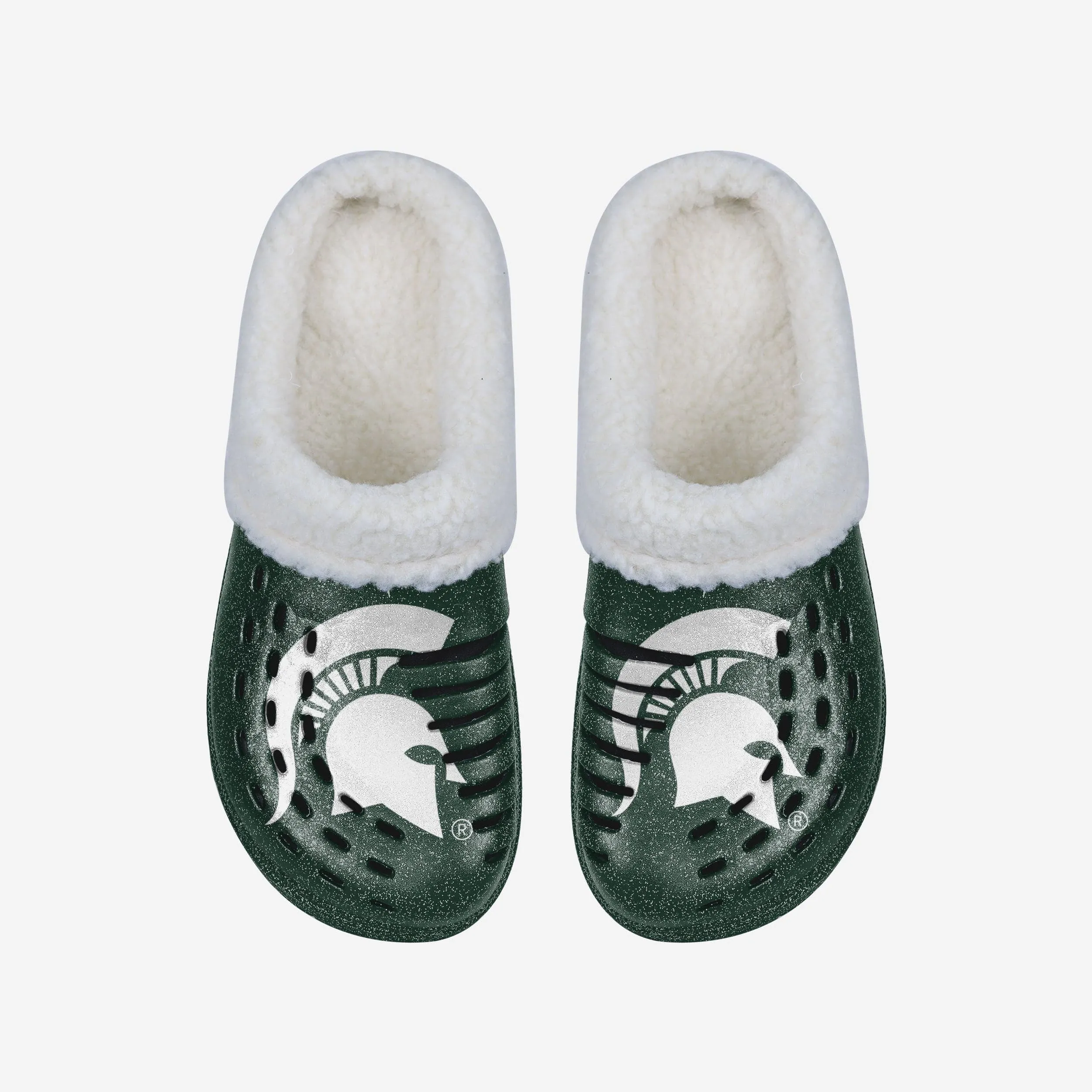Michigan State Spartans Womens Sherpa Lined Glitter Clog