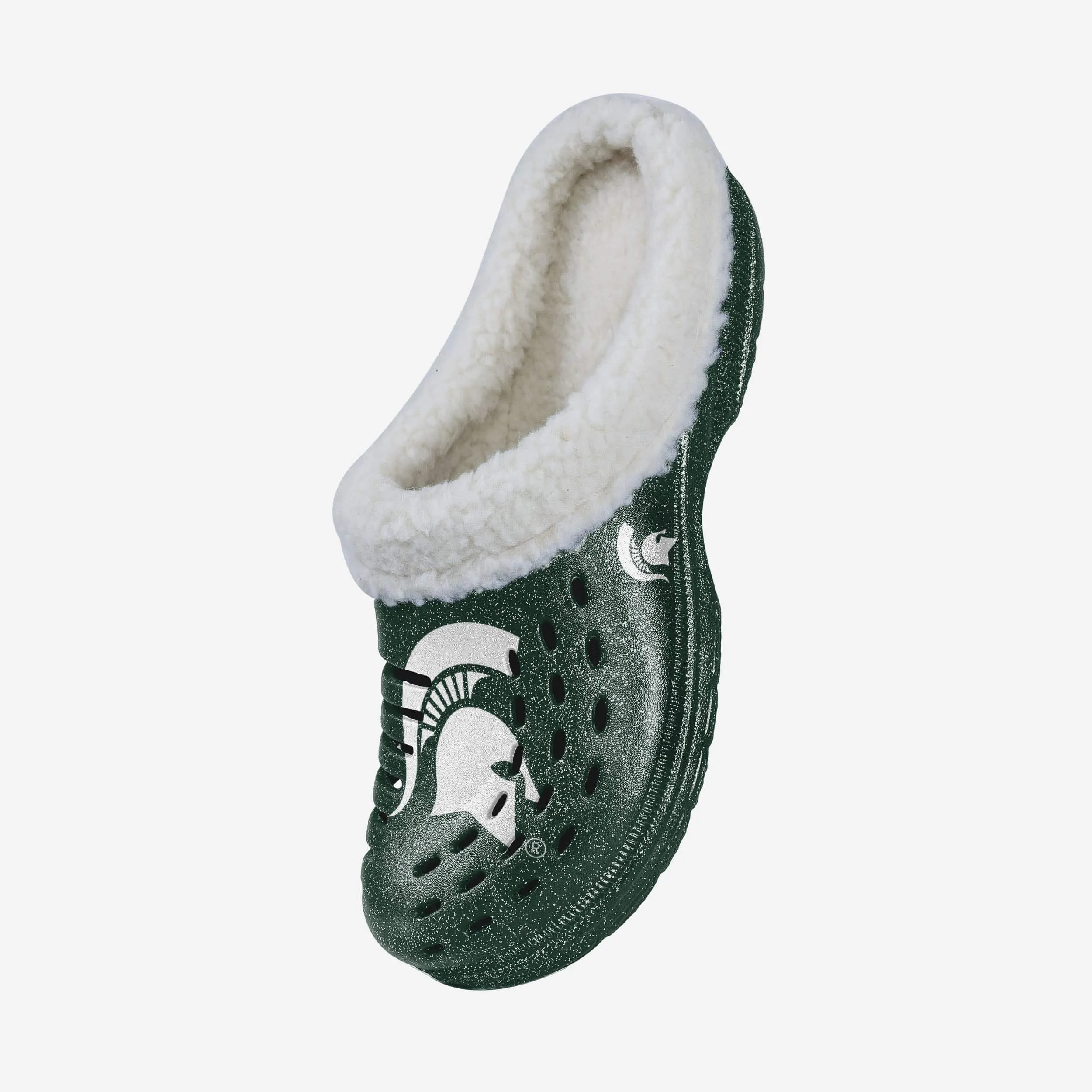 Michigan State Spartans Womens Sherpa Lined Glitter Clog