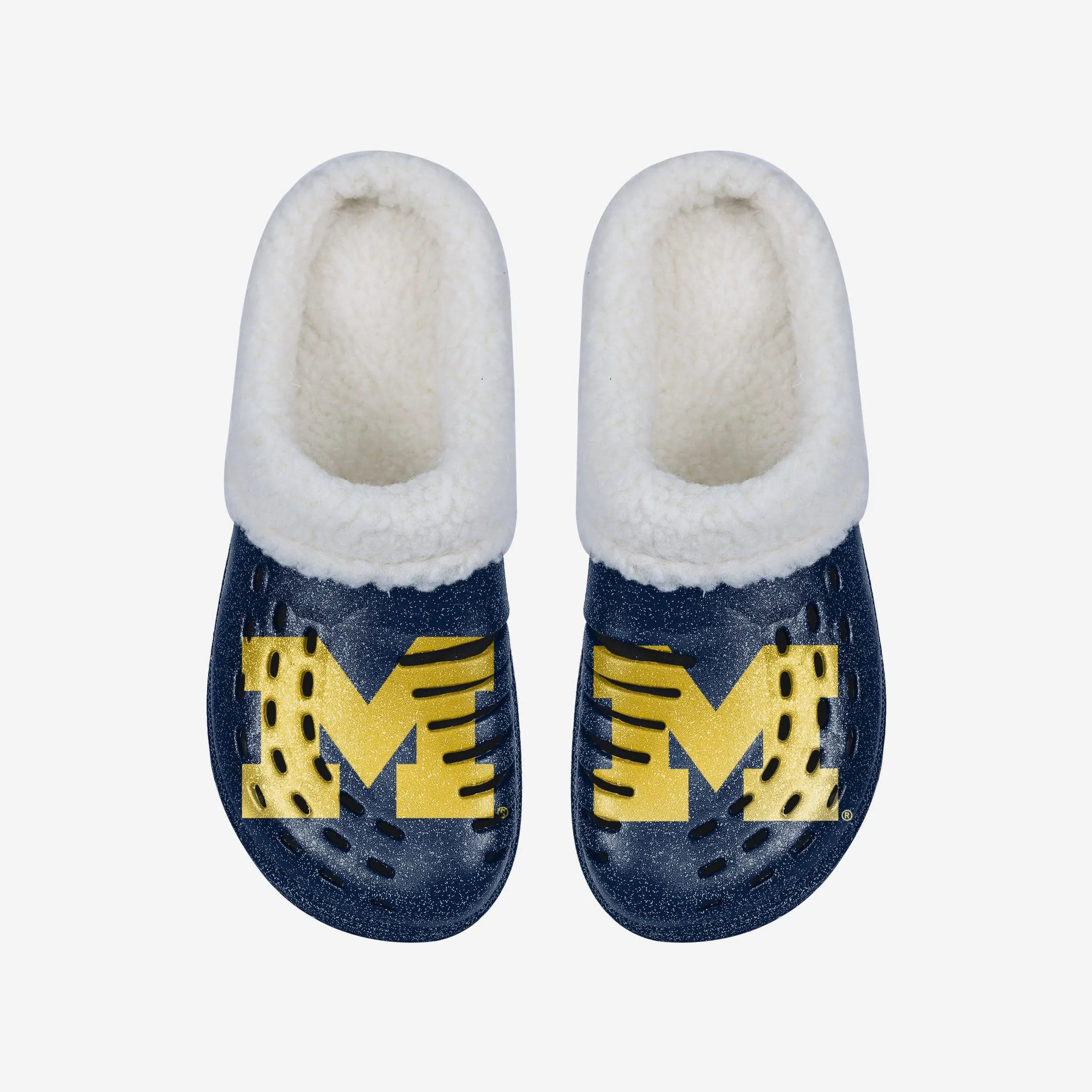 Michigan Wolverines Womens Sherpa Lined Glitter Clog
