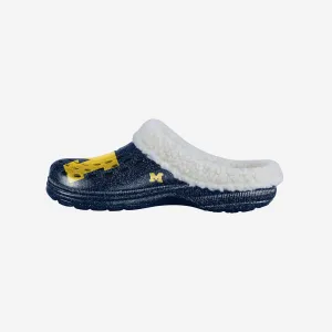 Michigan Wolverines Womens Sherpa Lined Glitter Clog