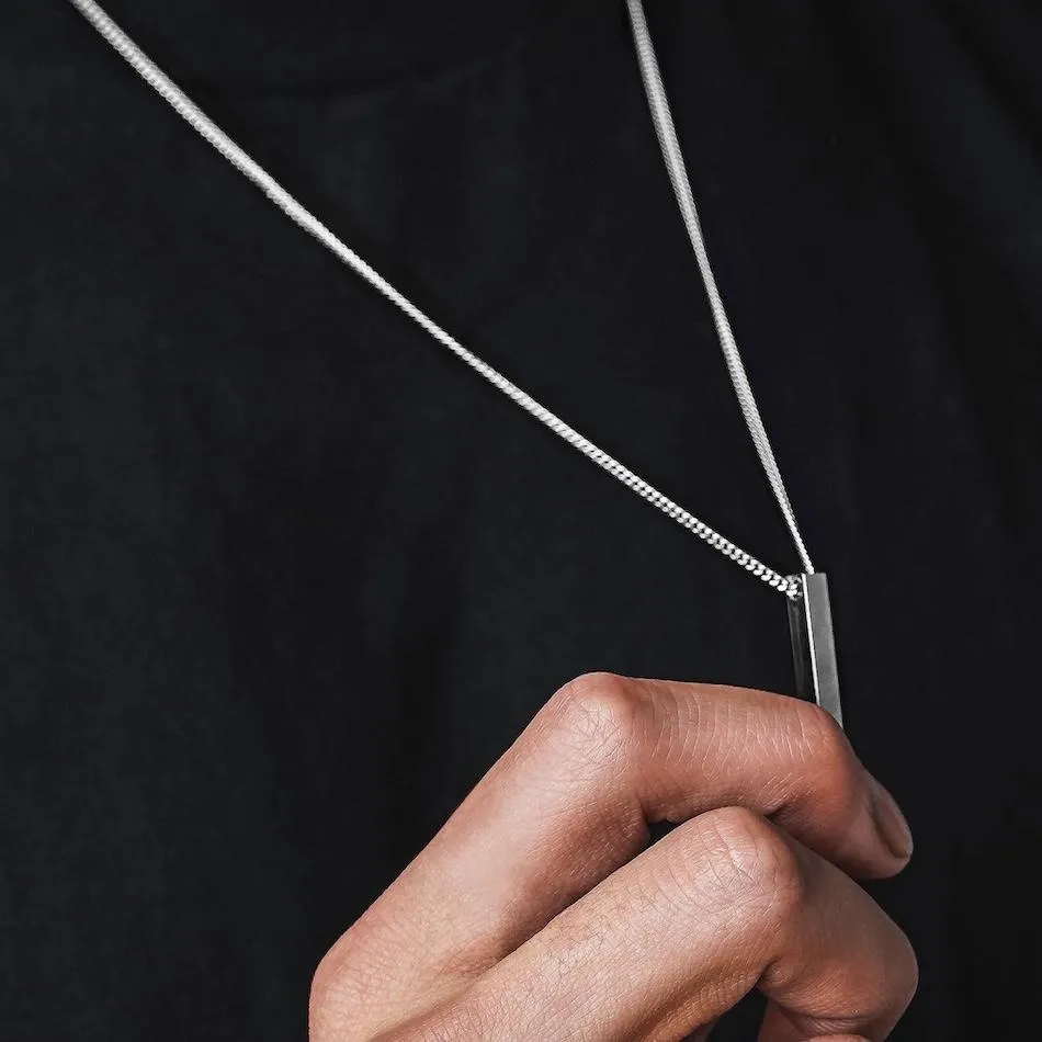 Minimal Bar Necklace (V2) Silver