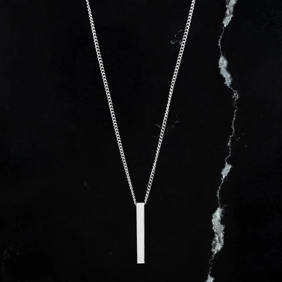 Minimal Bar Necklace (V2) Silver