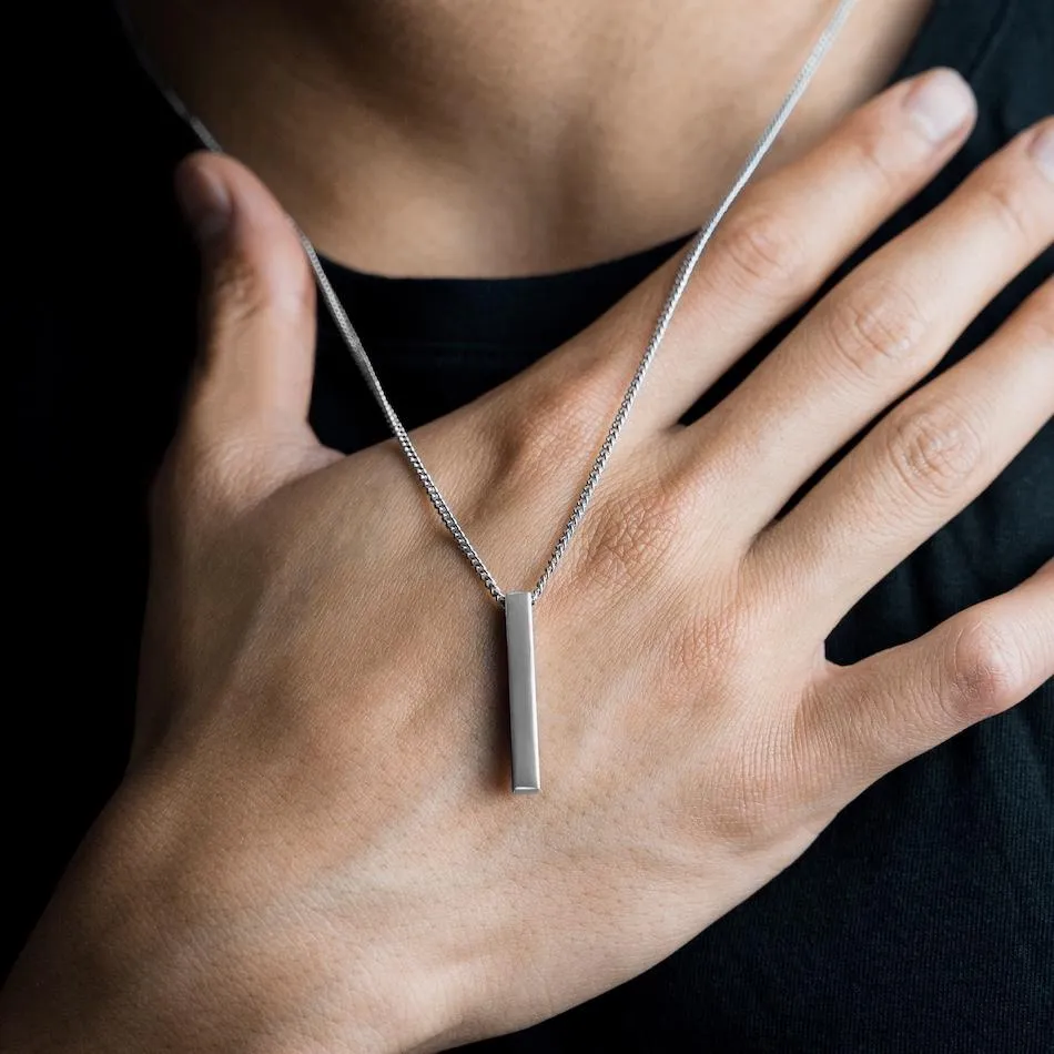 Minimal Bar Necklace (V2) Silver
