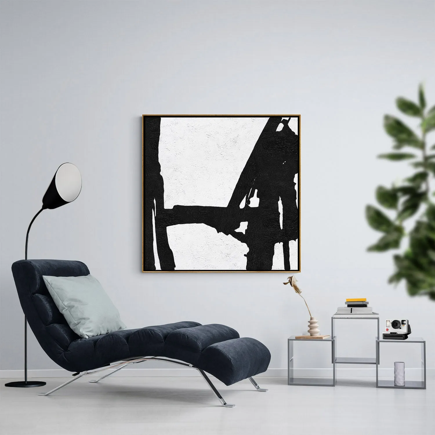 Minimal Black and White Painting MN48A