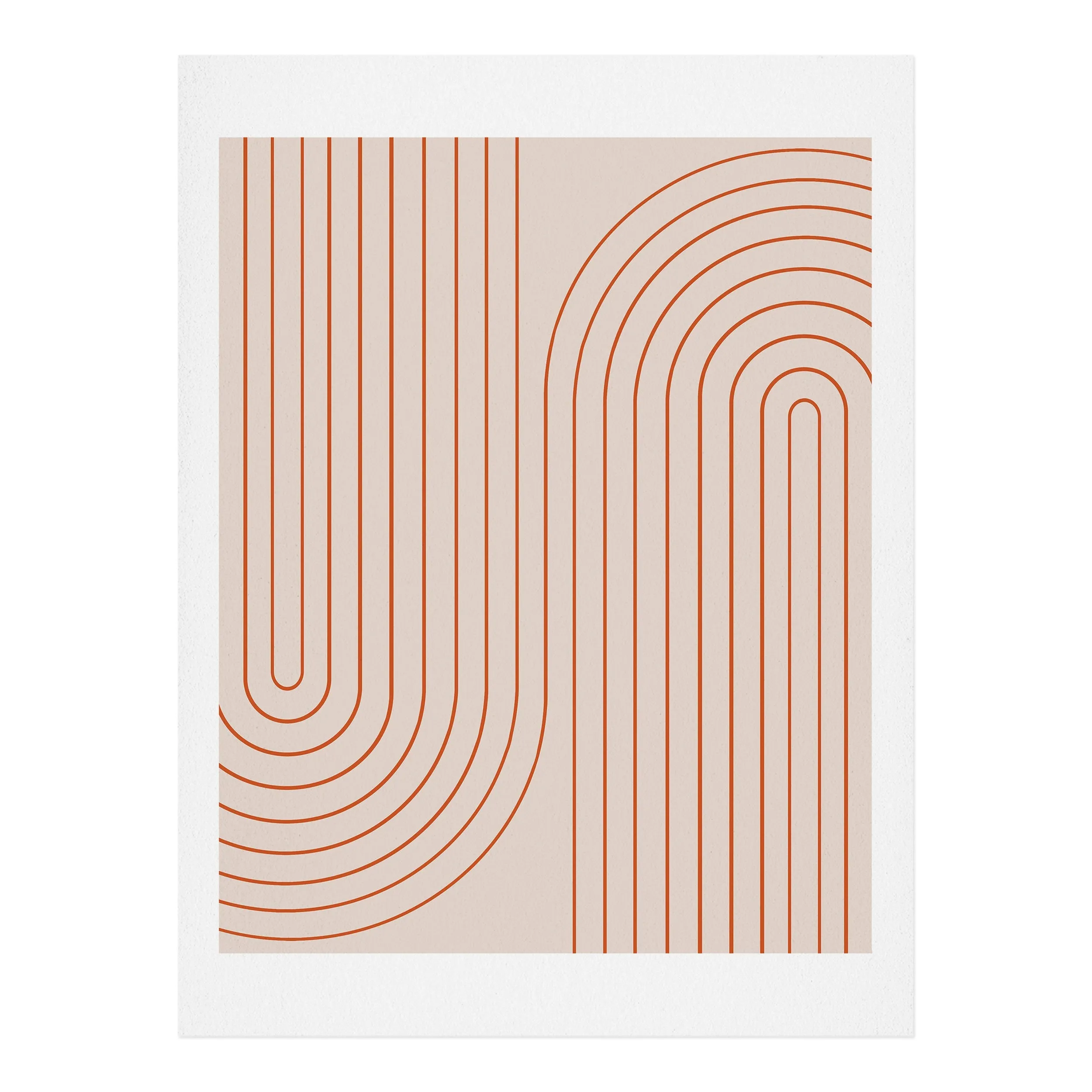 Minimal Line Curvature Coral 2 Art Print