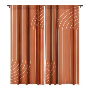MINIMAL LINE CURVATURE CORAL WINDOW CURTAINS