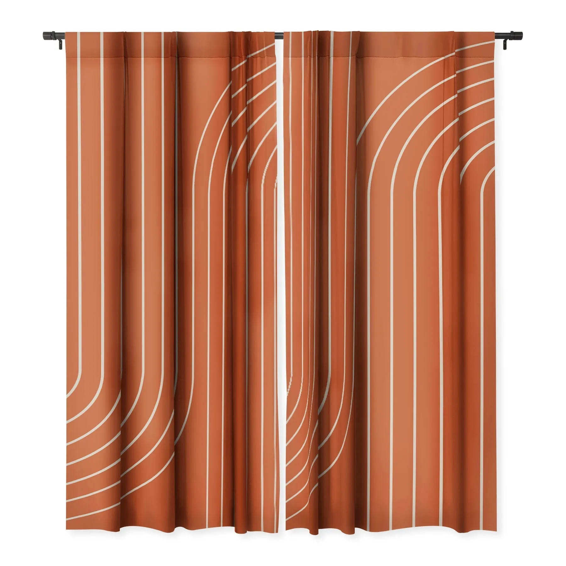 MINIMAL LINE CURVATURE CORAL WINDOW CURTAINS