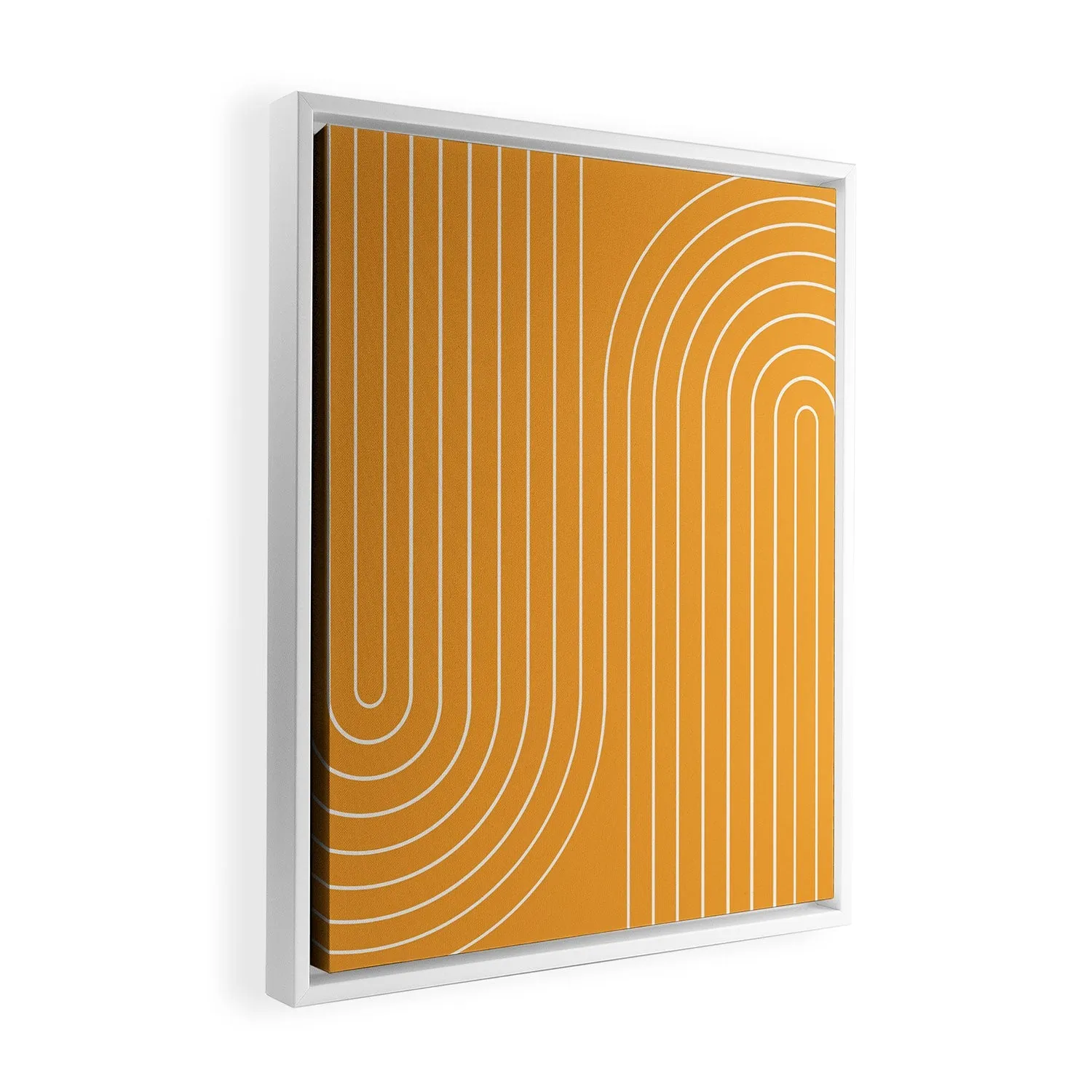 Minimal Line Curvature Gold Art Canvas