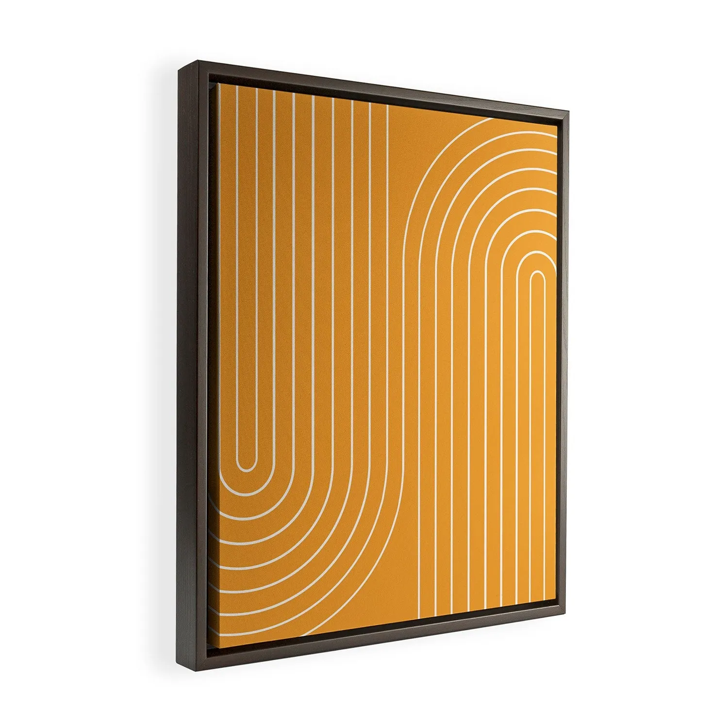 Minimal Line Curvature Gold Art Canvas