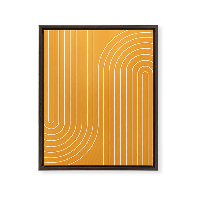 Minimal Line Curvature Gold Art Canvas