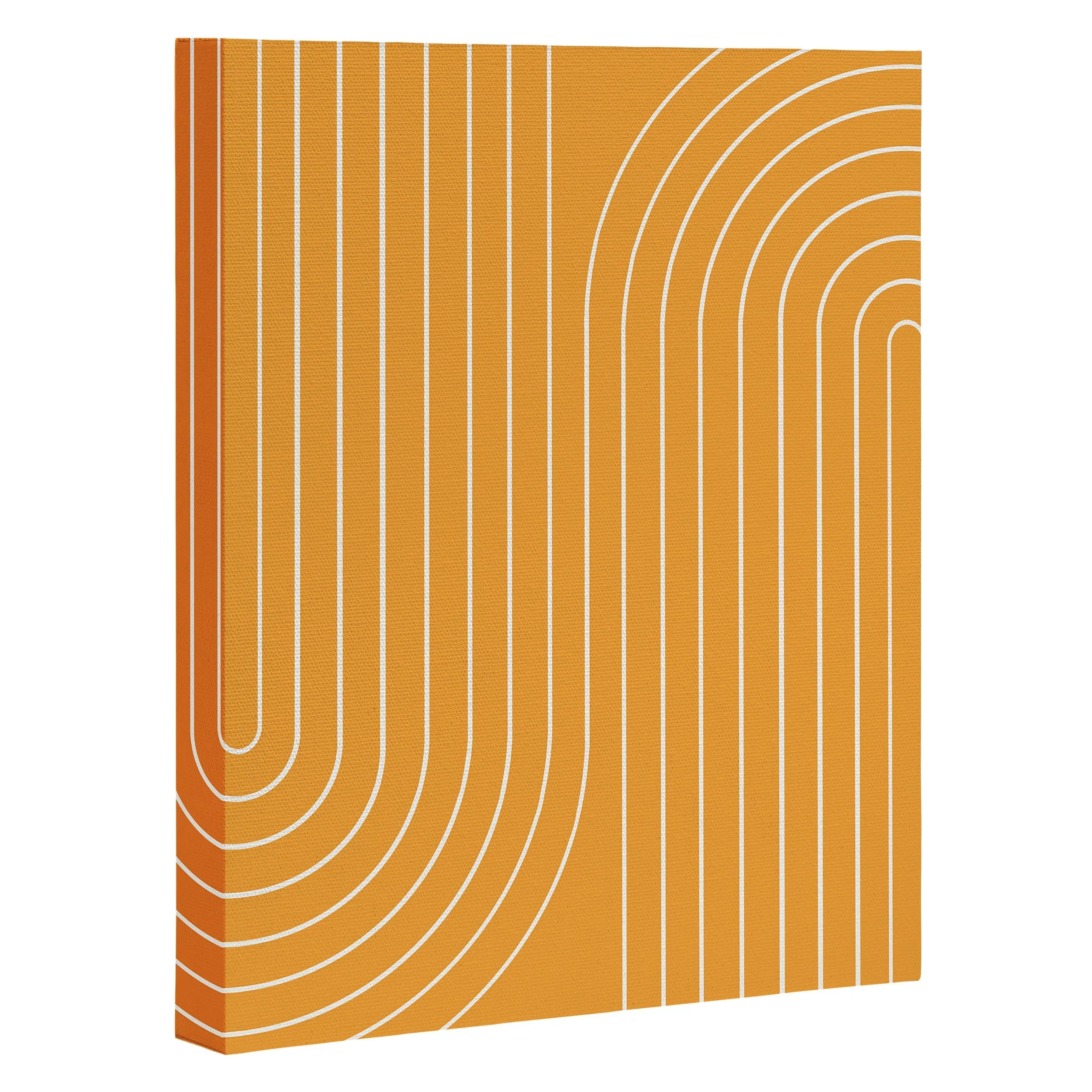Minimal Line Curvature Gold Art Canvas