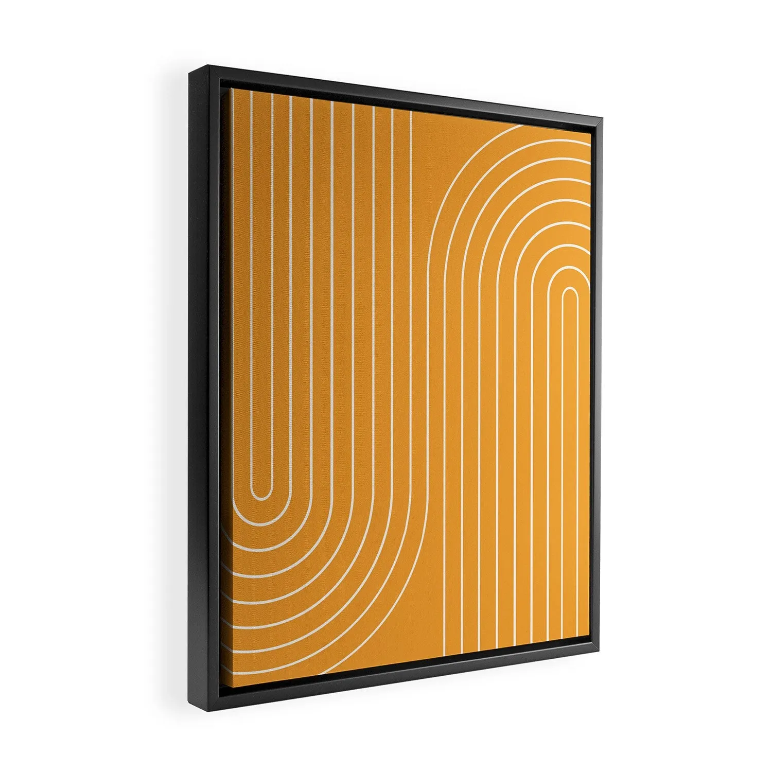 Minimal Line Curvature Gold Art Canvas