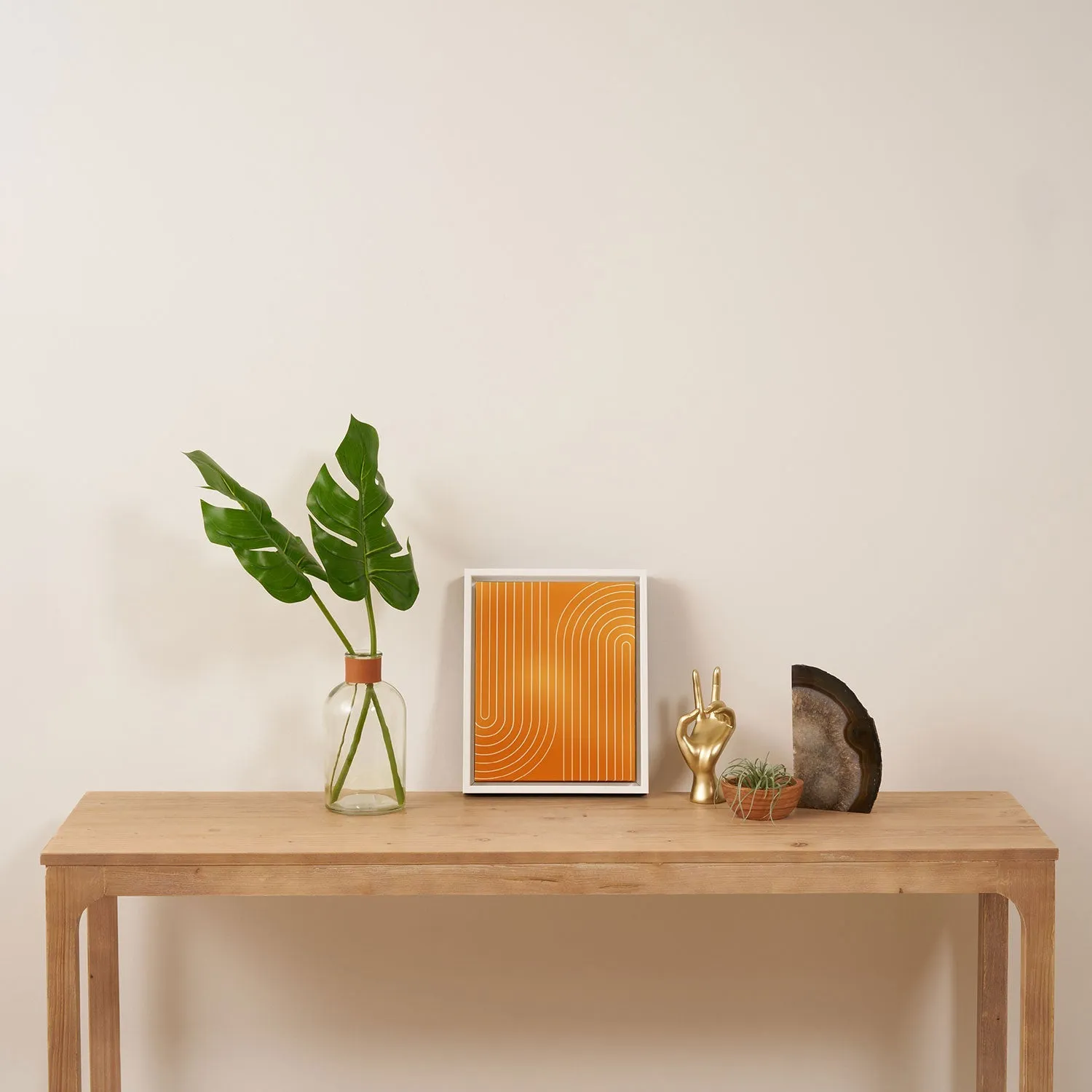 Minimal Line Curvature Gold Art Canvas