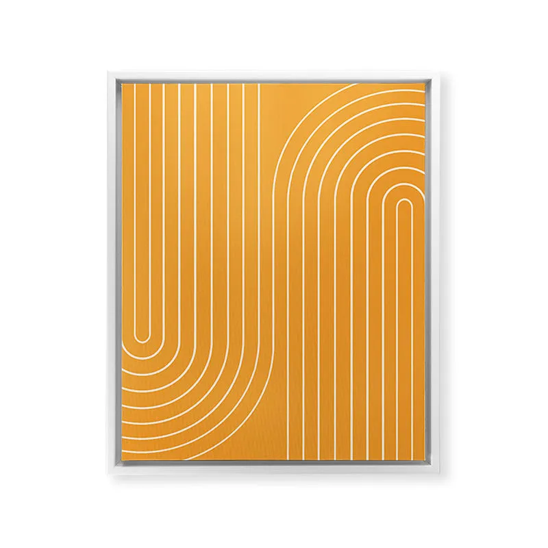 Minimal Line Curvature Gold Art Canvas