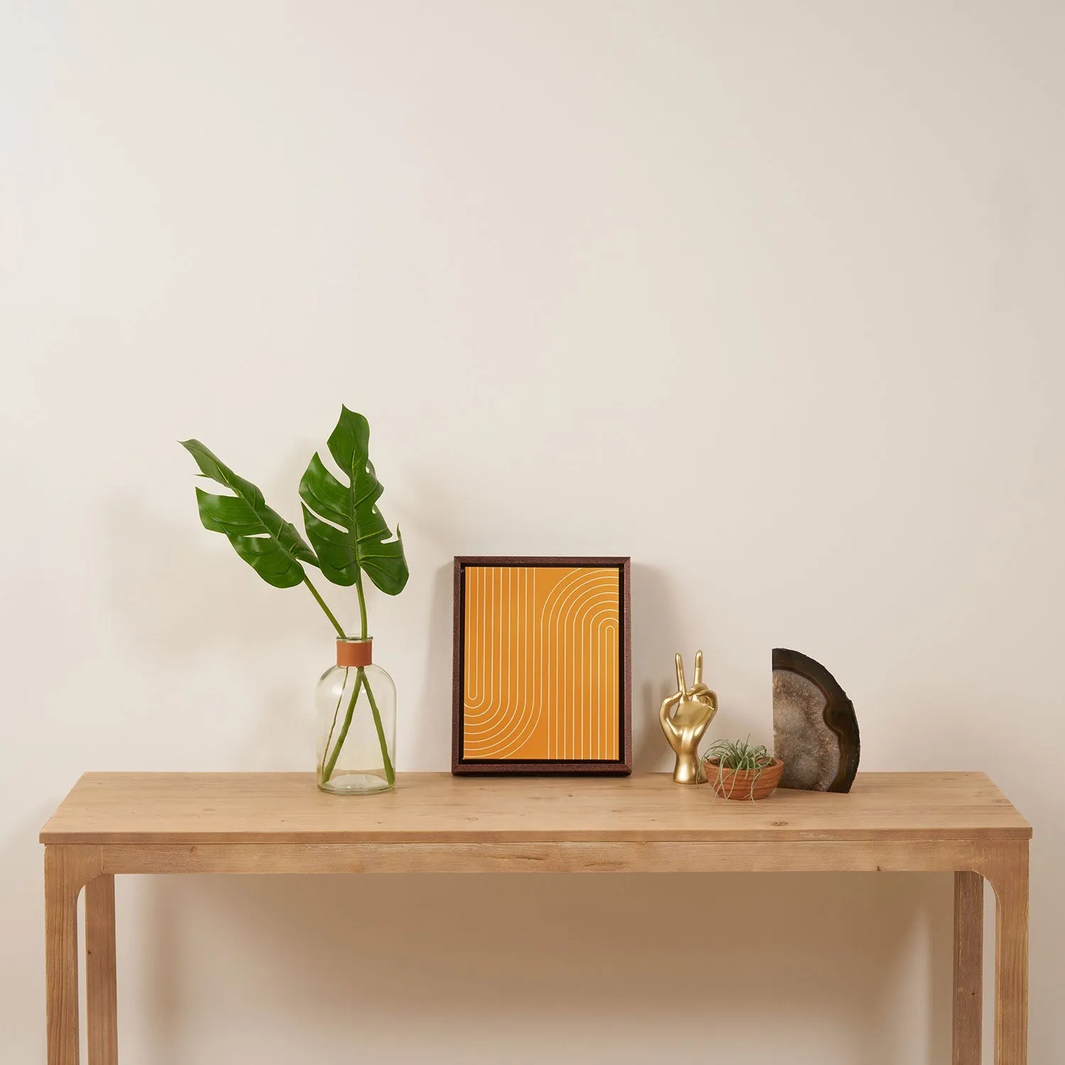 Minimal Line Curvature Gold Art Canvas