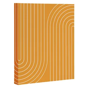 Minimal Line Curvature Gold Art Canvas