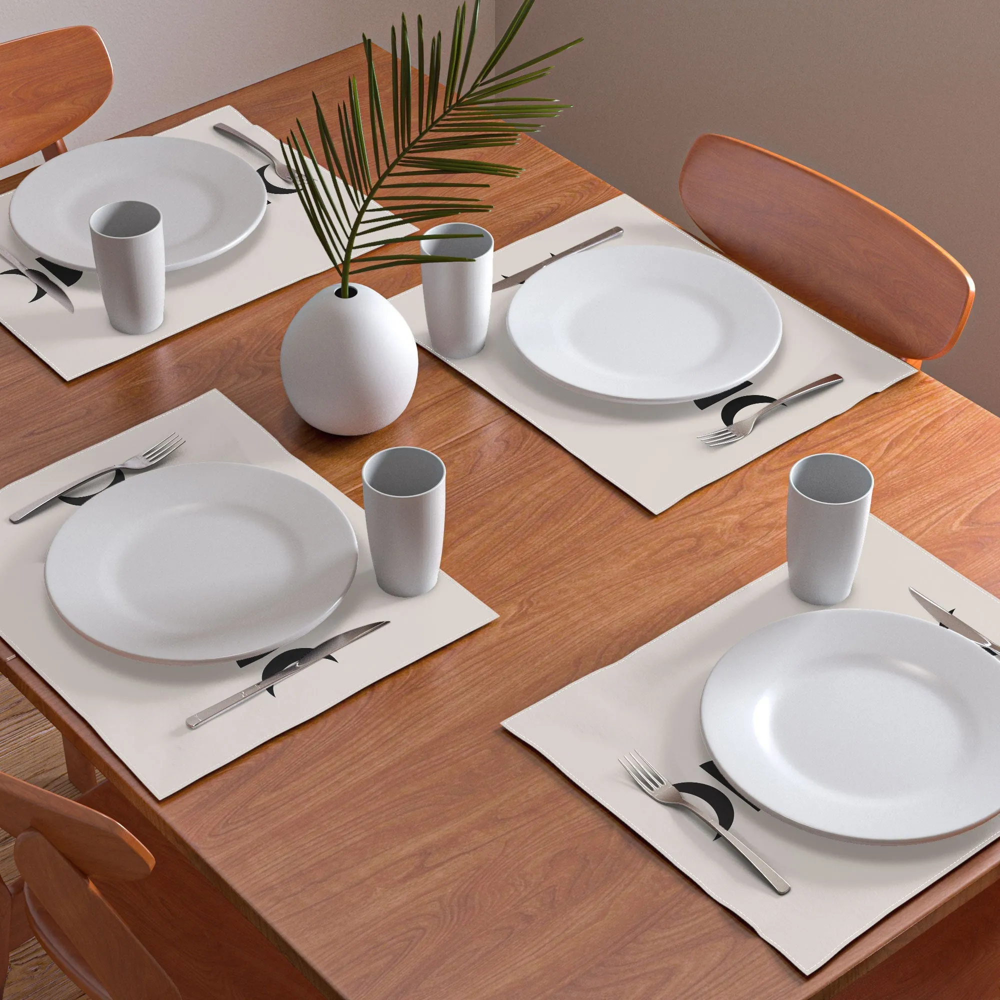 Minimal Moon Phases White Placemat