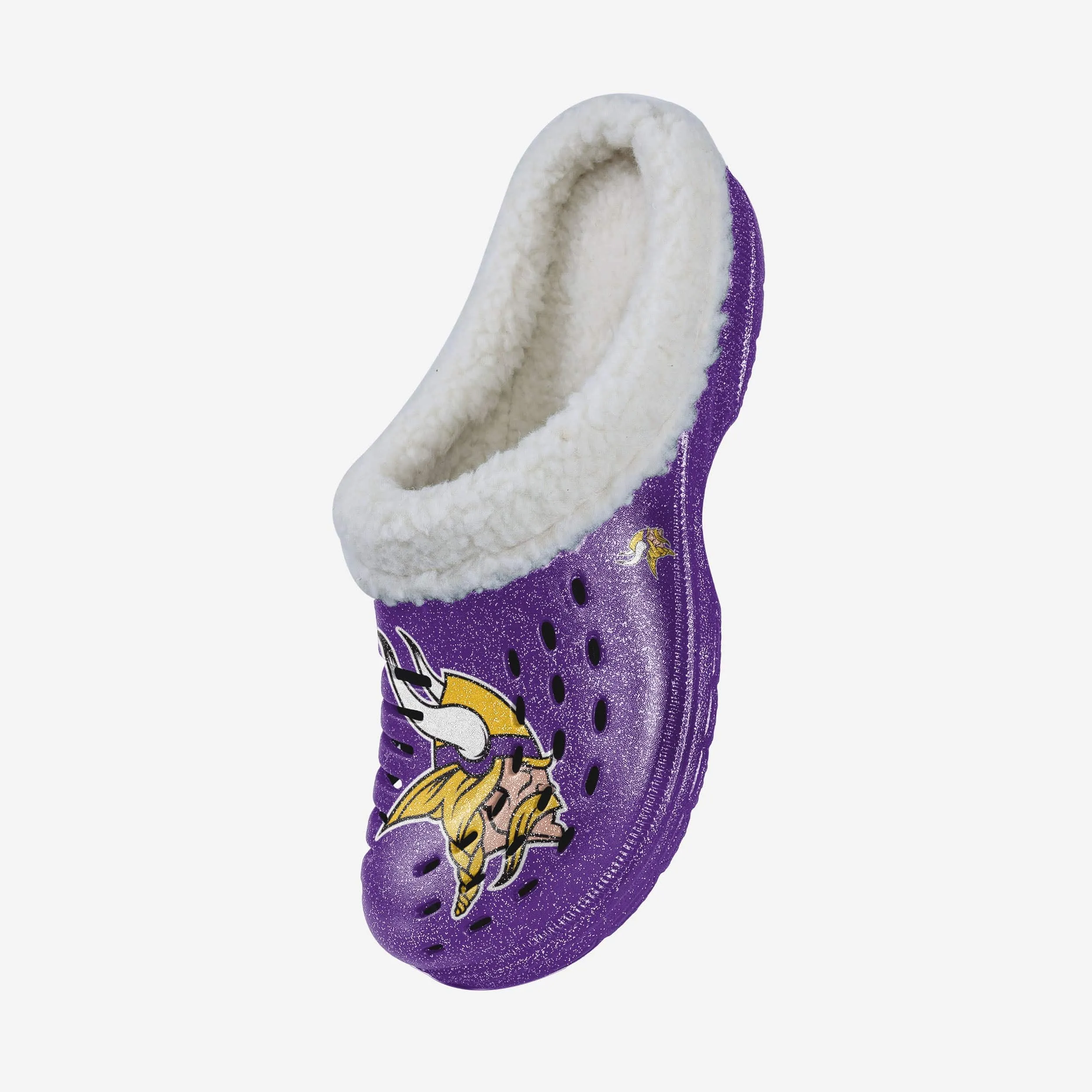 Minnesota Vikings Womens Sherpa Lined Glitter Clog