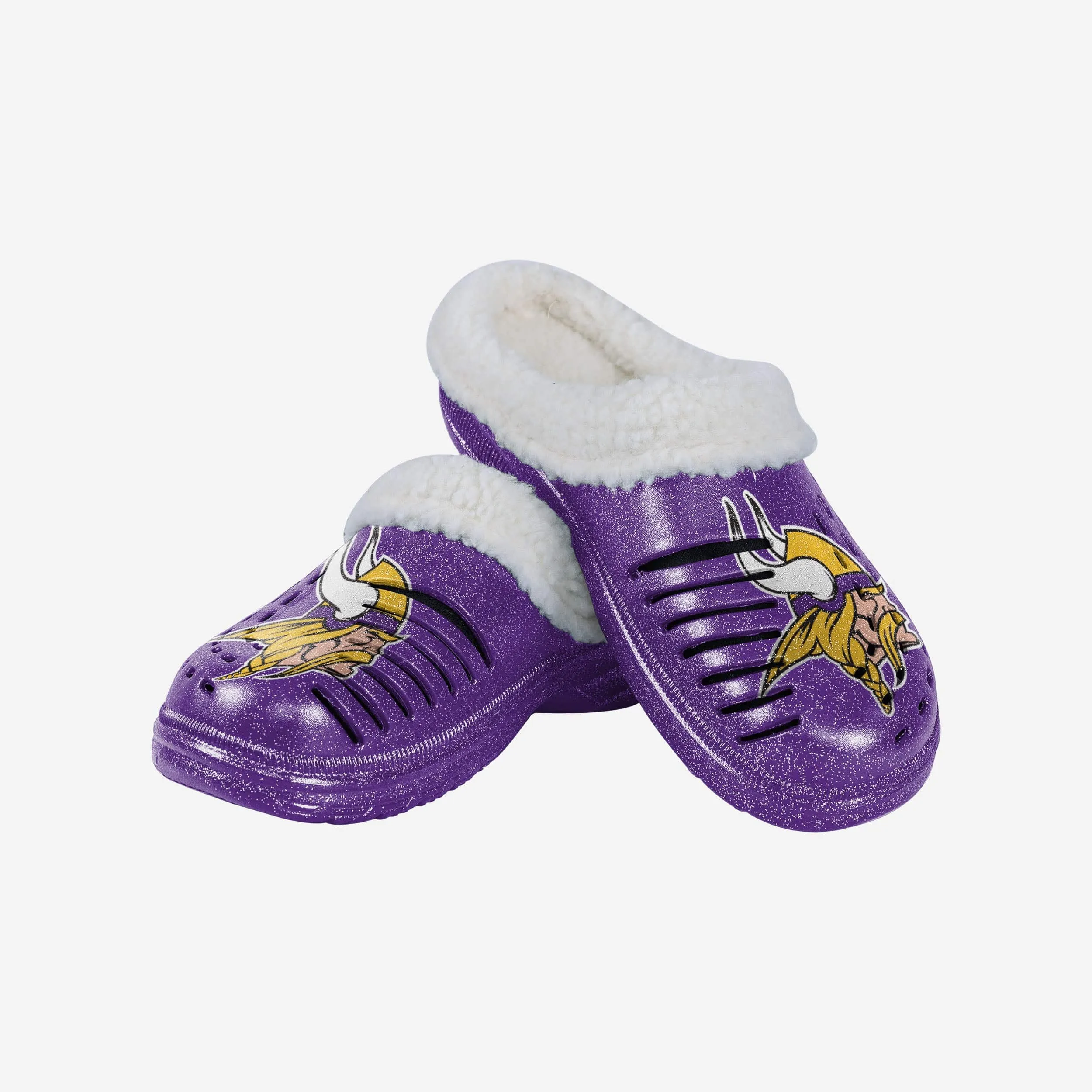 Minnesota Vikings Womens Sherpa Lined Glitter Clog