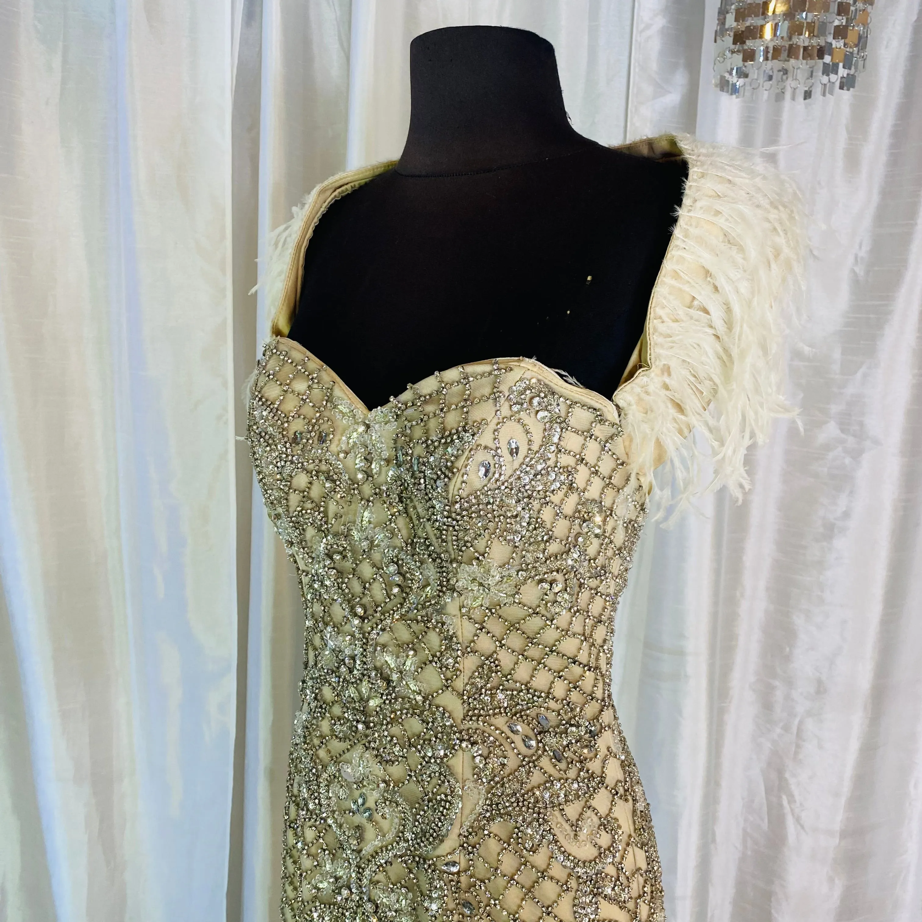 MOSHITA Long Gown Champagne Size 6