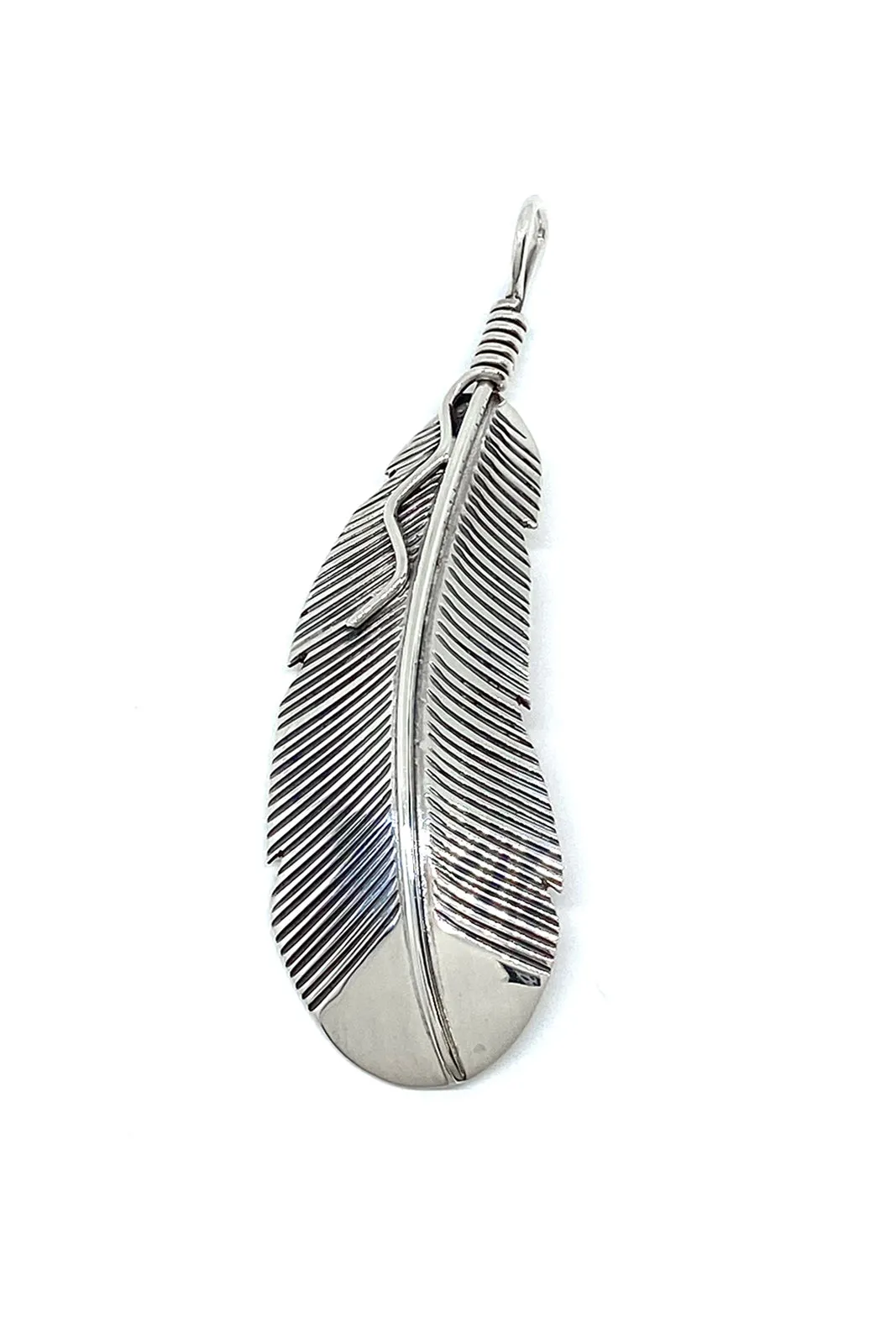 Navajo Sterling Silver Feather Pendant
