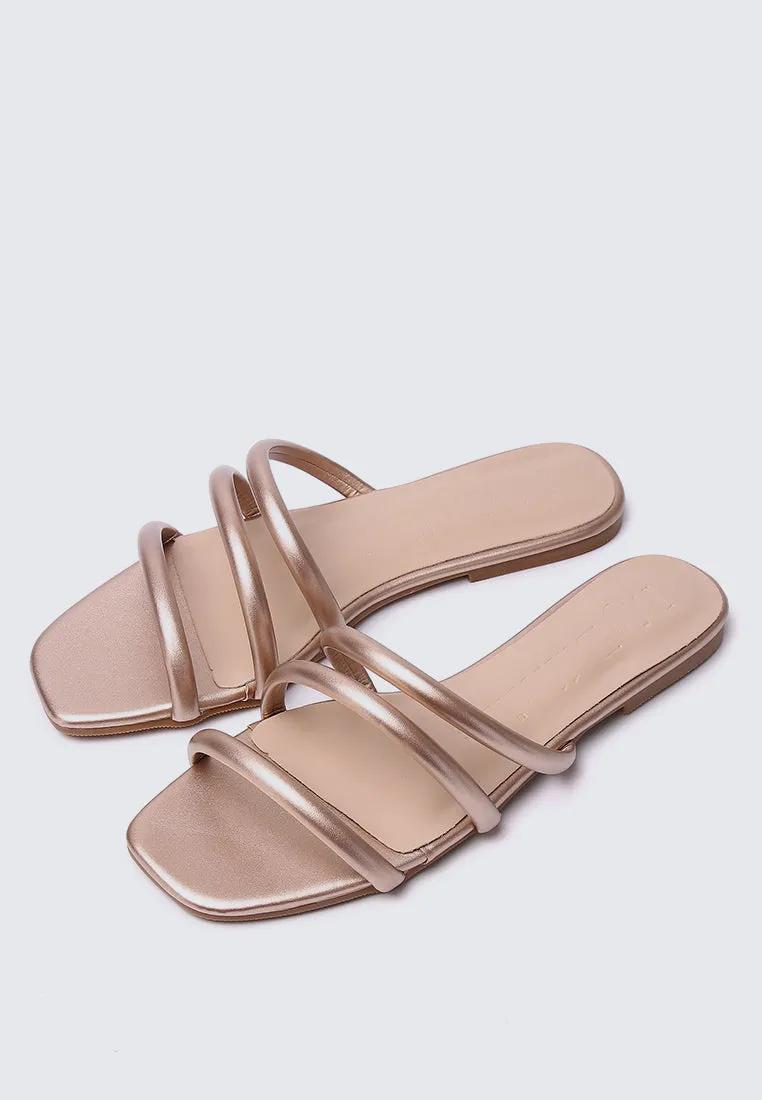 Nevaeh Comfy Sandals In Rose Gold