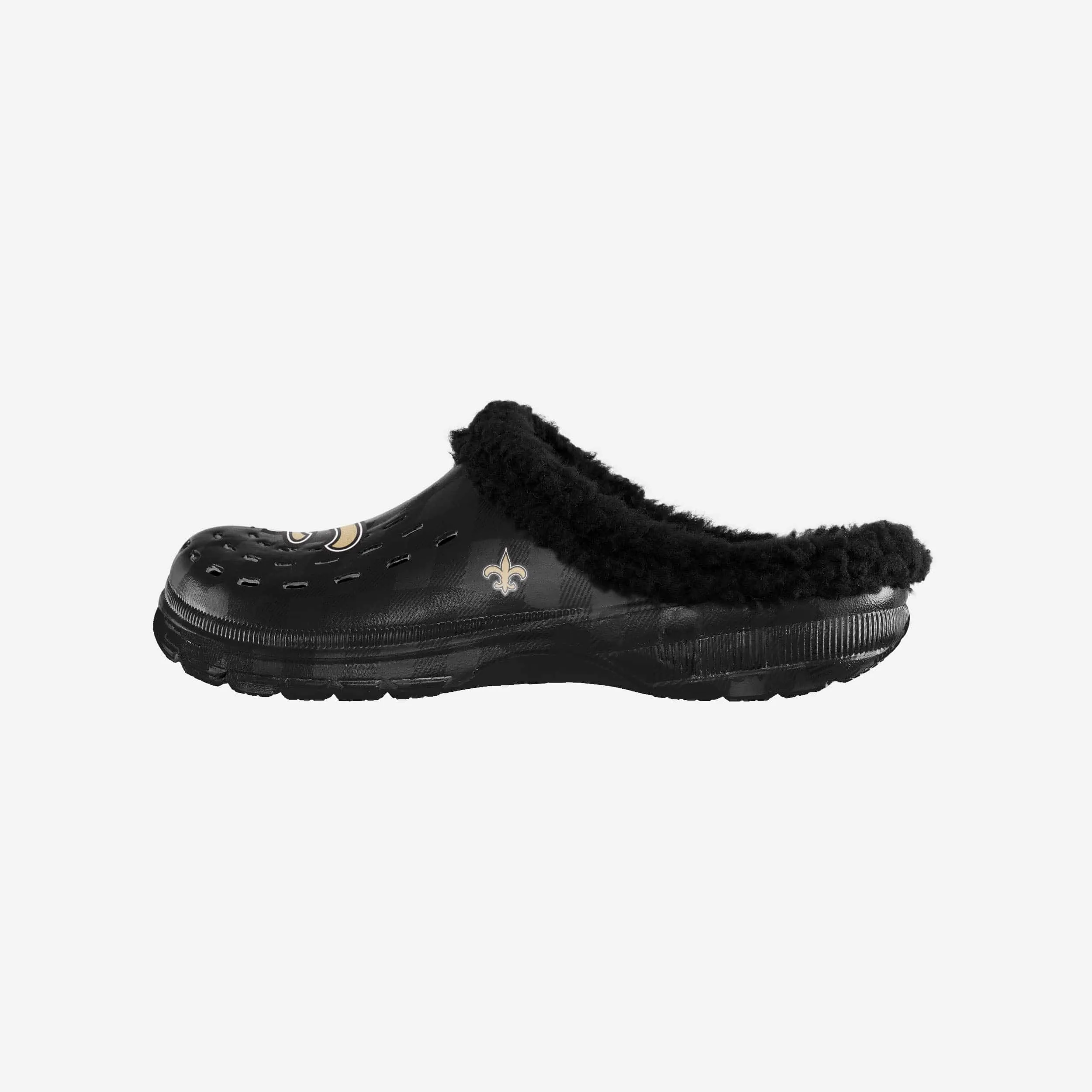 New Orleans Saints Sherpa Lined Buffalo Check Clog