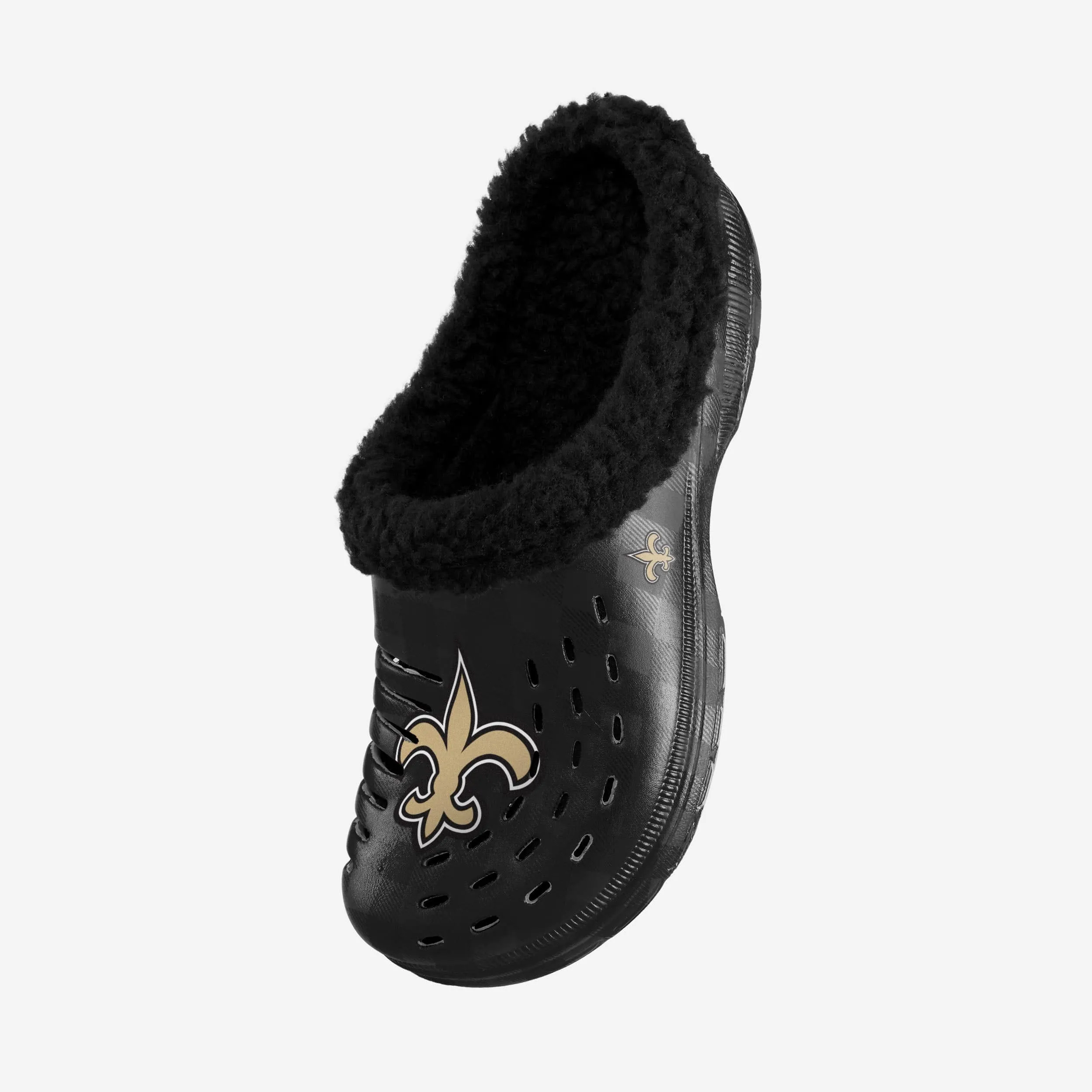New Orleans Saints Sherpa Lined Buffalo Check Clog