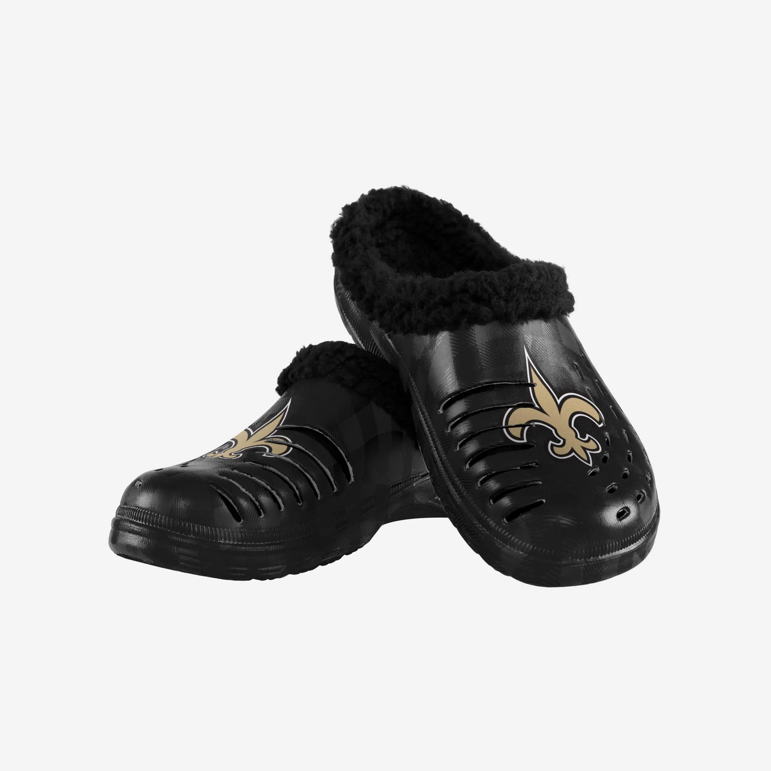 New Orleans Saints Sherpa Lined Buffalo Check Clog