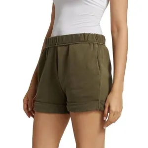 NWT FRAME Washed Moss Organic Cotton Rolled Hem Comfy Shorts Size S
