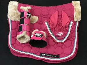 Pink Dressage Sheepskin Set