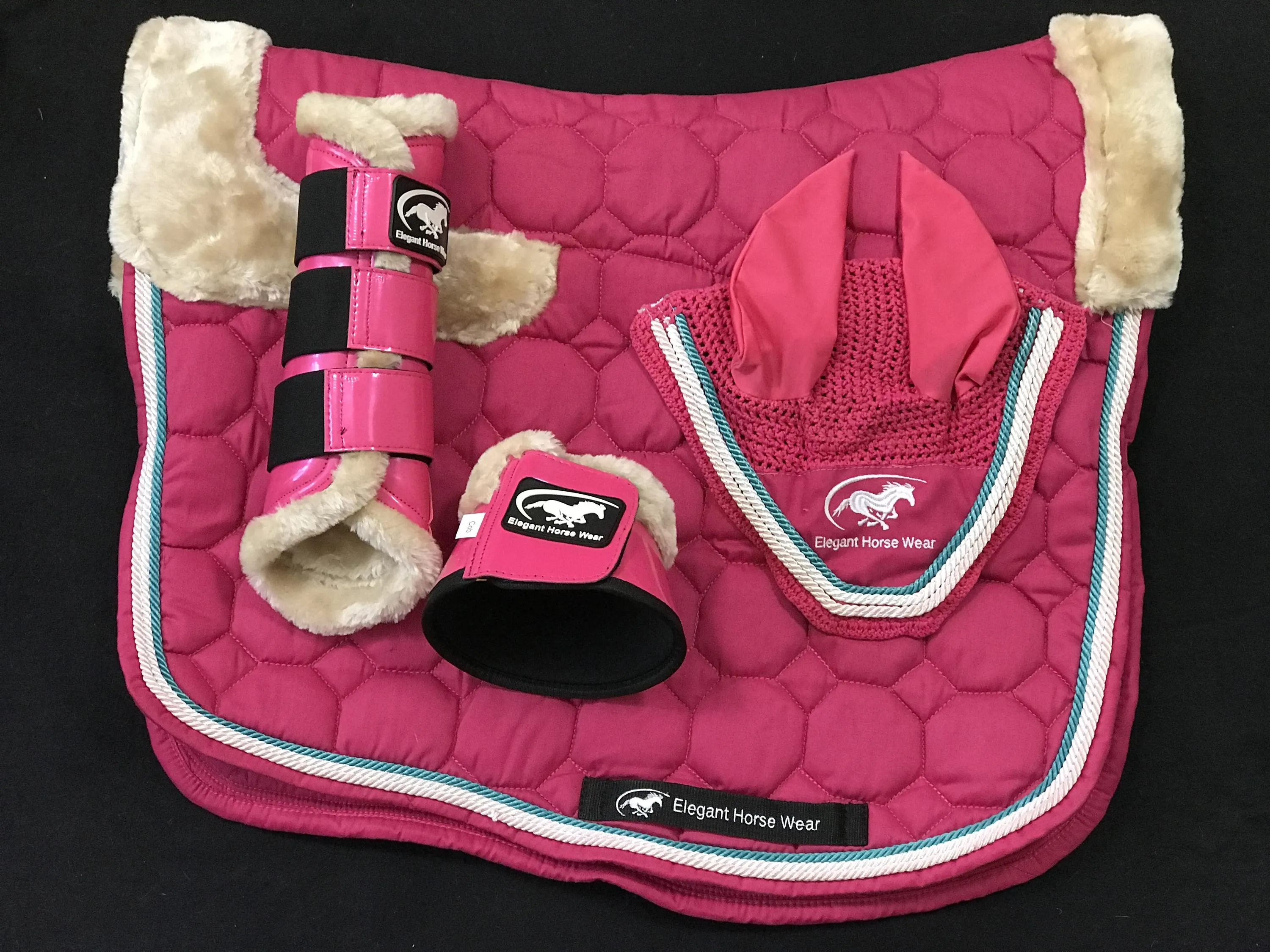 Pink Dressage Sheepskin Set