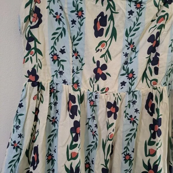 PinkBlush Mable Blue Floral Striped Square Neck Maternity Maxi Dress S Small